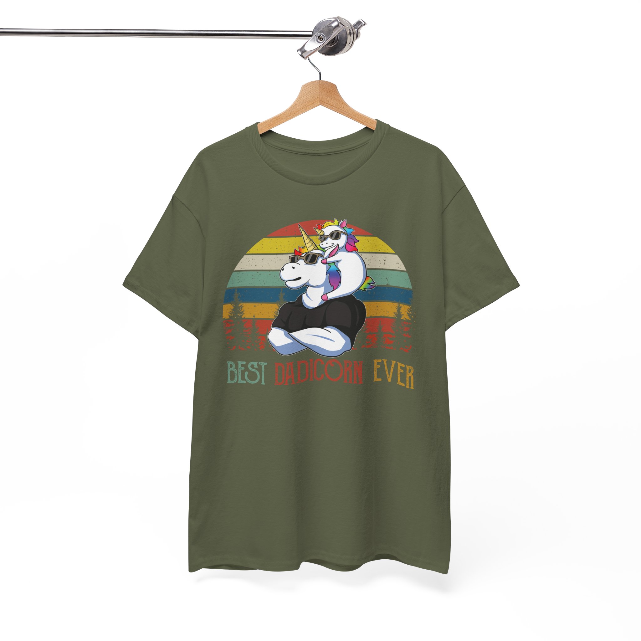 Best Dadicorn Ever Father's Day Retro Gift T-Shirt - Image 4