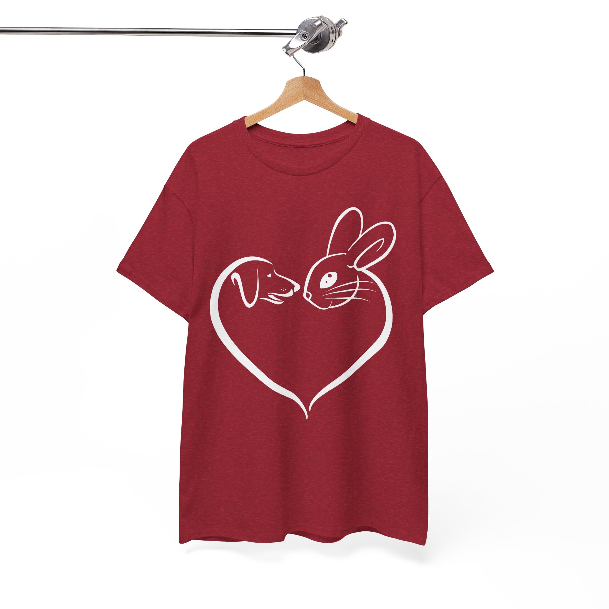 Dog & Bunny Heart Love T-Shirt for Pet Lovers - Image 11