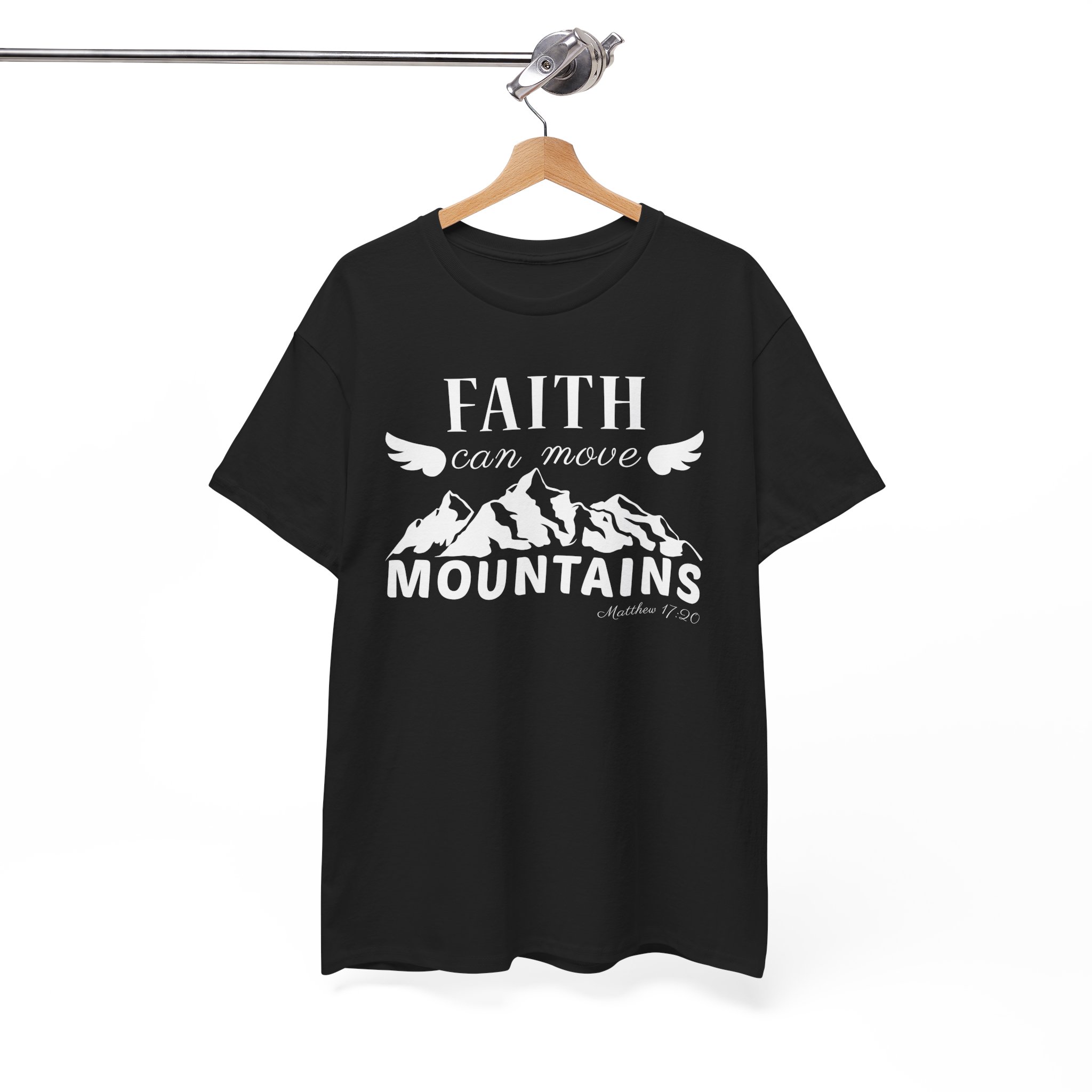 Faith Can Move Mountains Christian Inspirational T-Shirt - Image 2