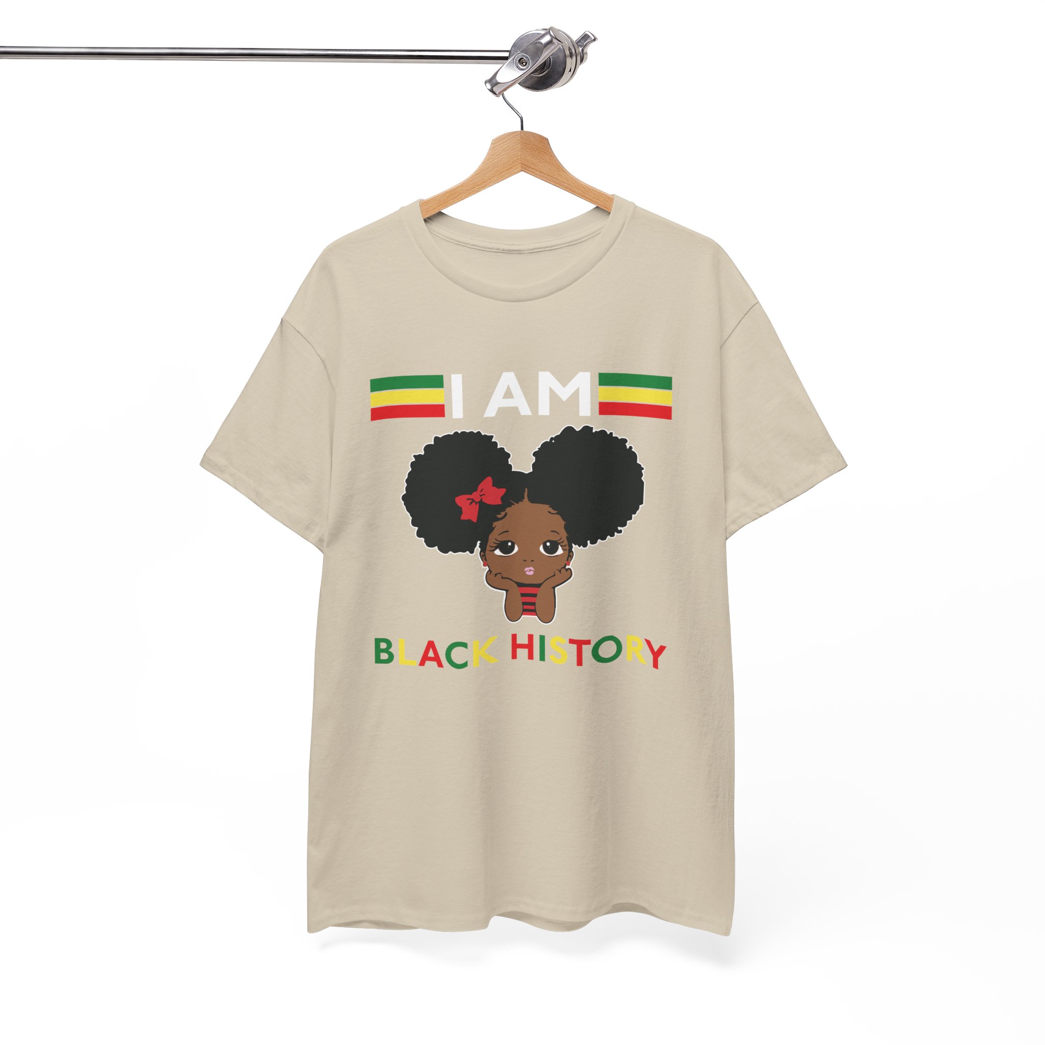 I Am Black History Afro Girl T-Shirt - Image 3