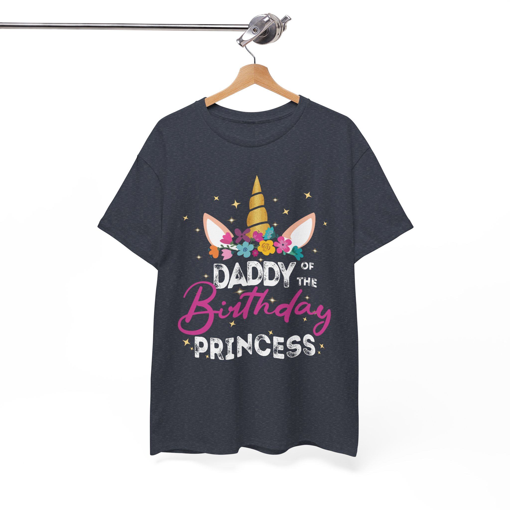 Daddy of the Birthday Princess Unicorn T-Shirt - Image 9