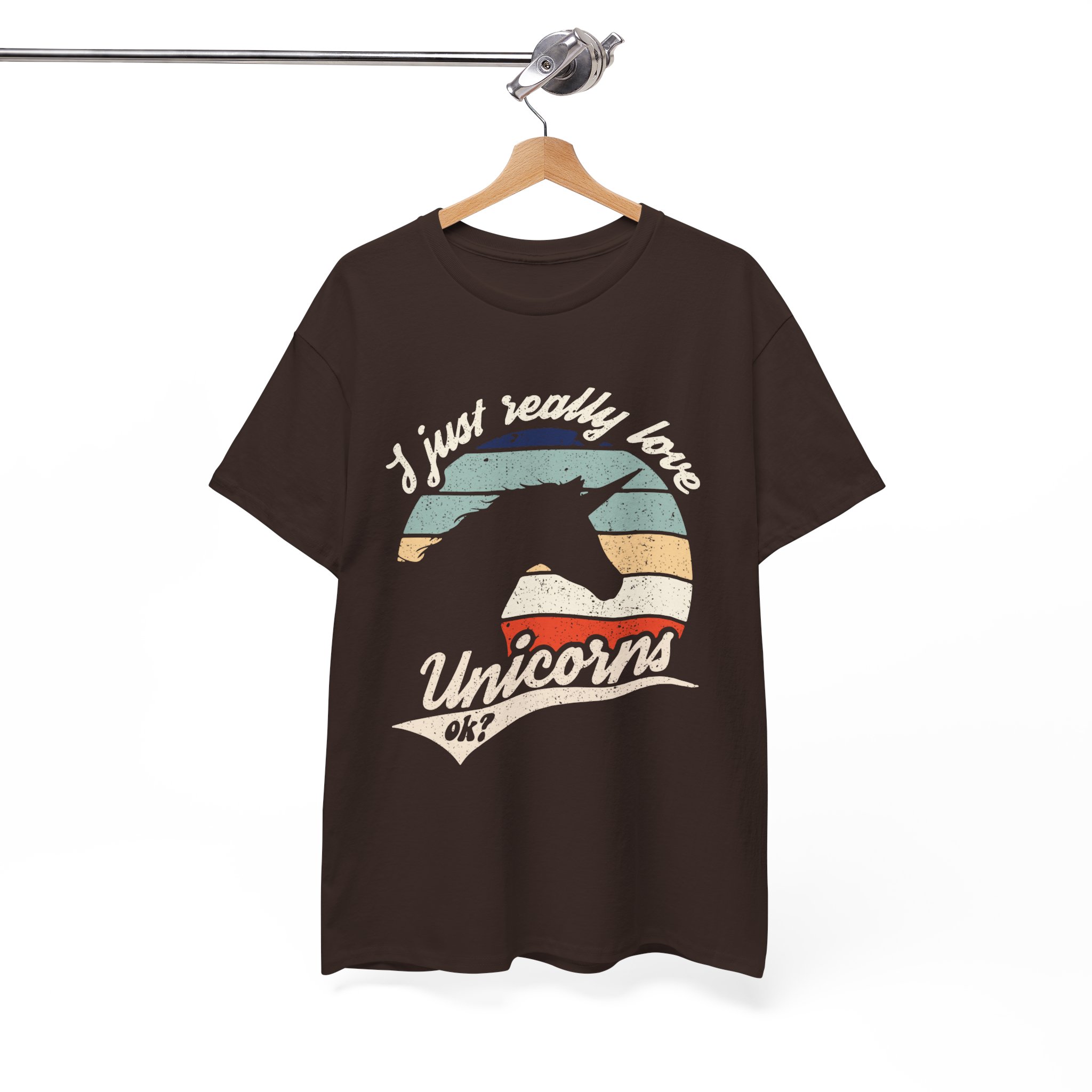 I Just Really Love Unicorns Vintage Retro T-Shirt - Image 4