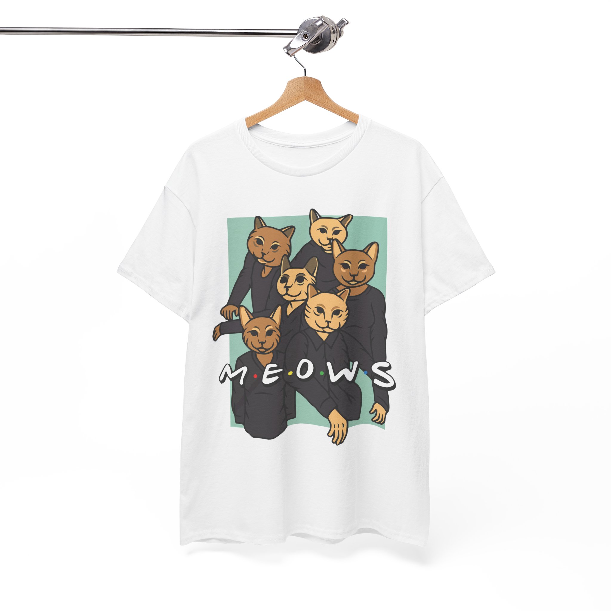 MEOWS Cat Retro T‑Shirt - Image 2