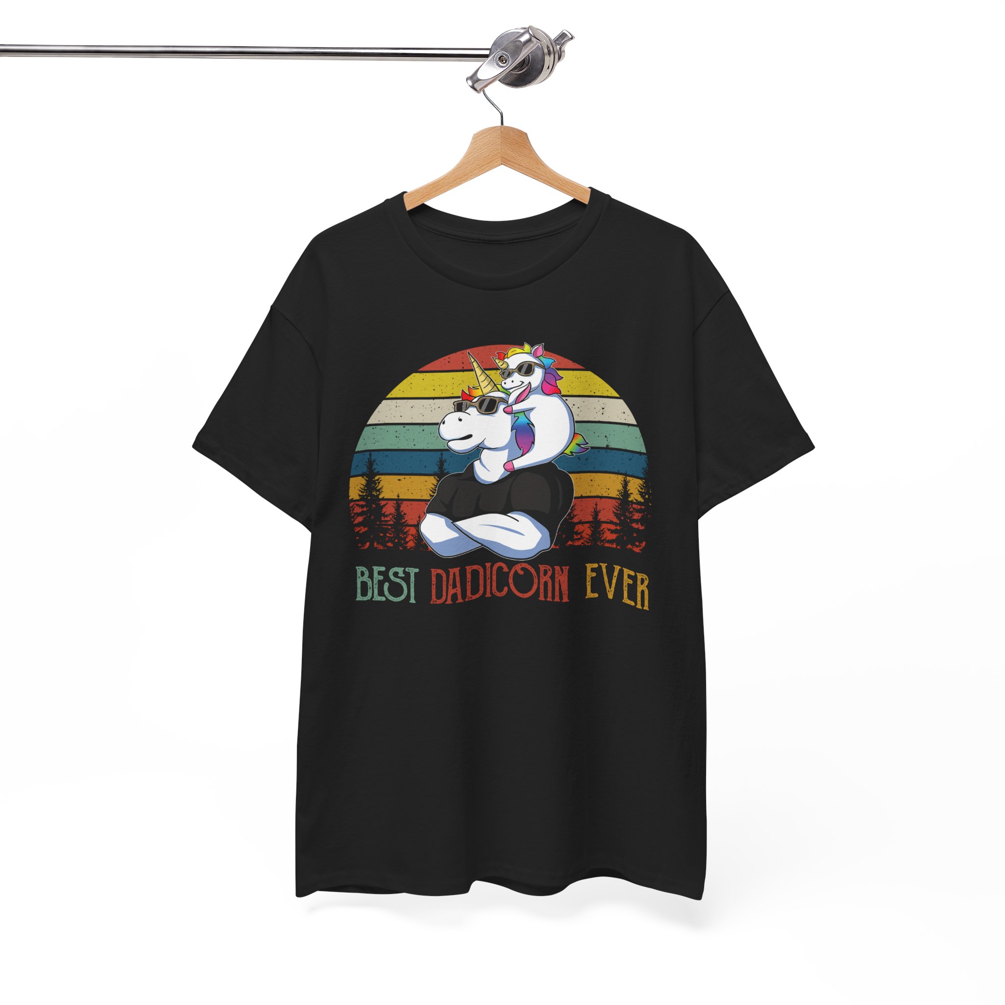 Best Dadicorn Ever Father's Day Retro Gift T-Shirt - Image 2