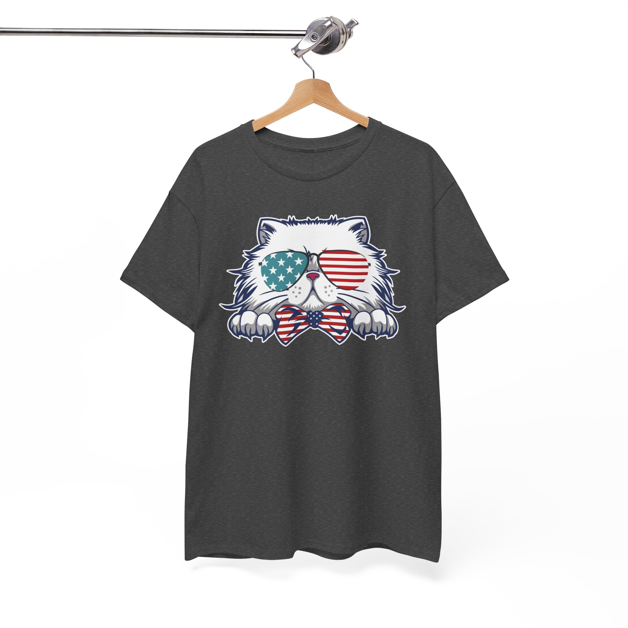 Patriotic Cat 4th of July American T-Shirt - Image 7