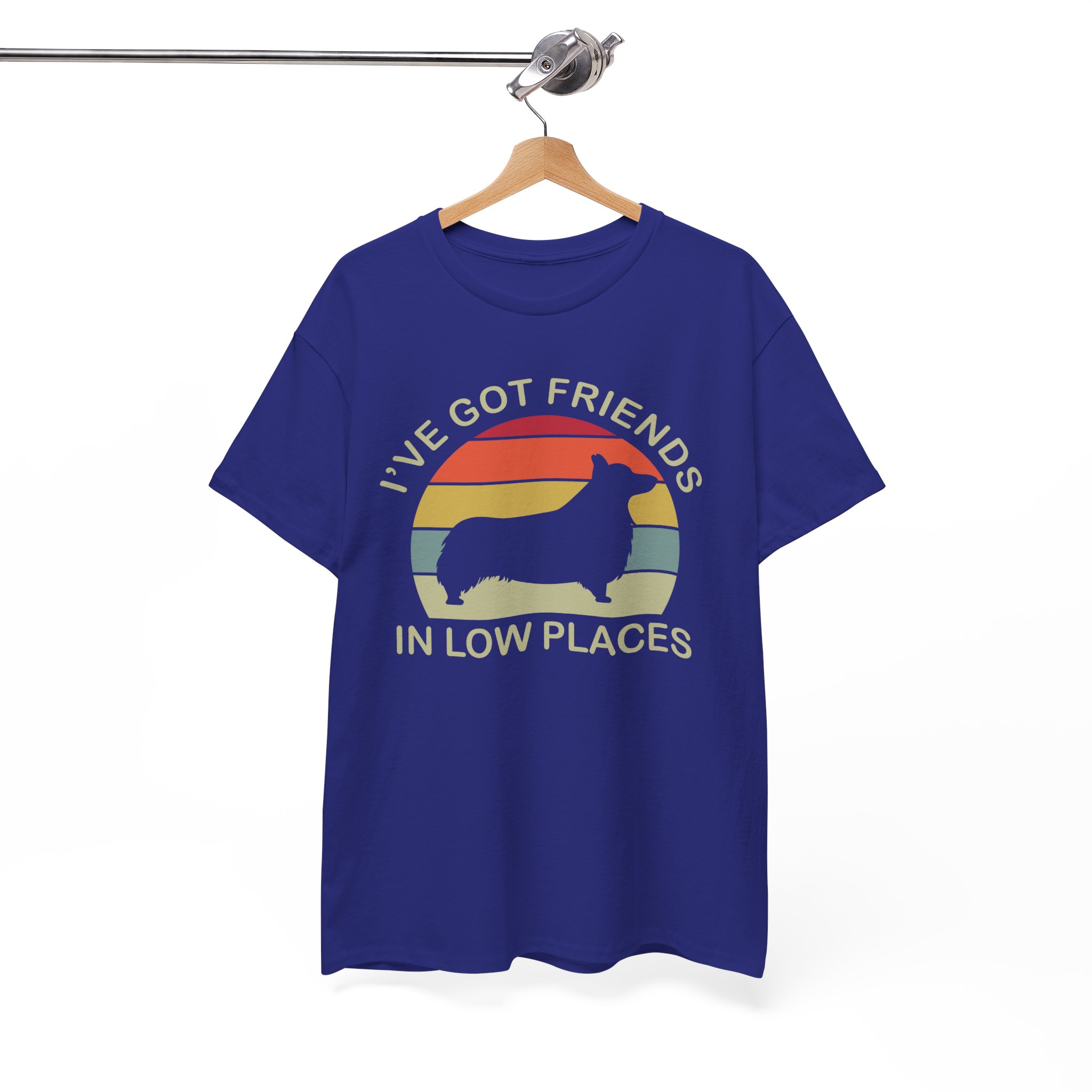 I've Got Friends in Low Places Retro Corgi Dog T-Shirt - Image 10