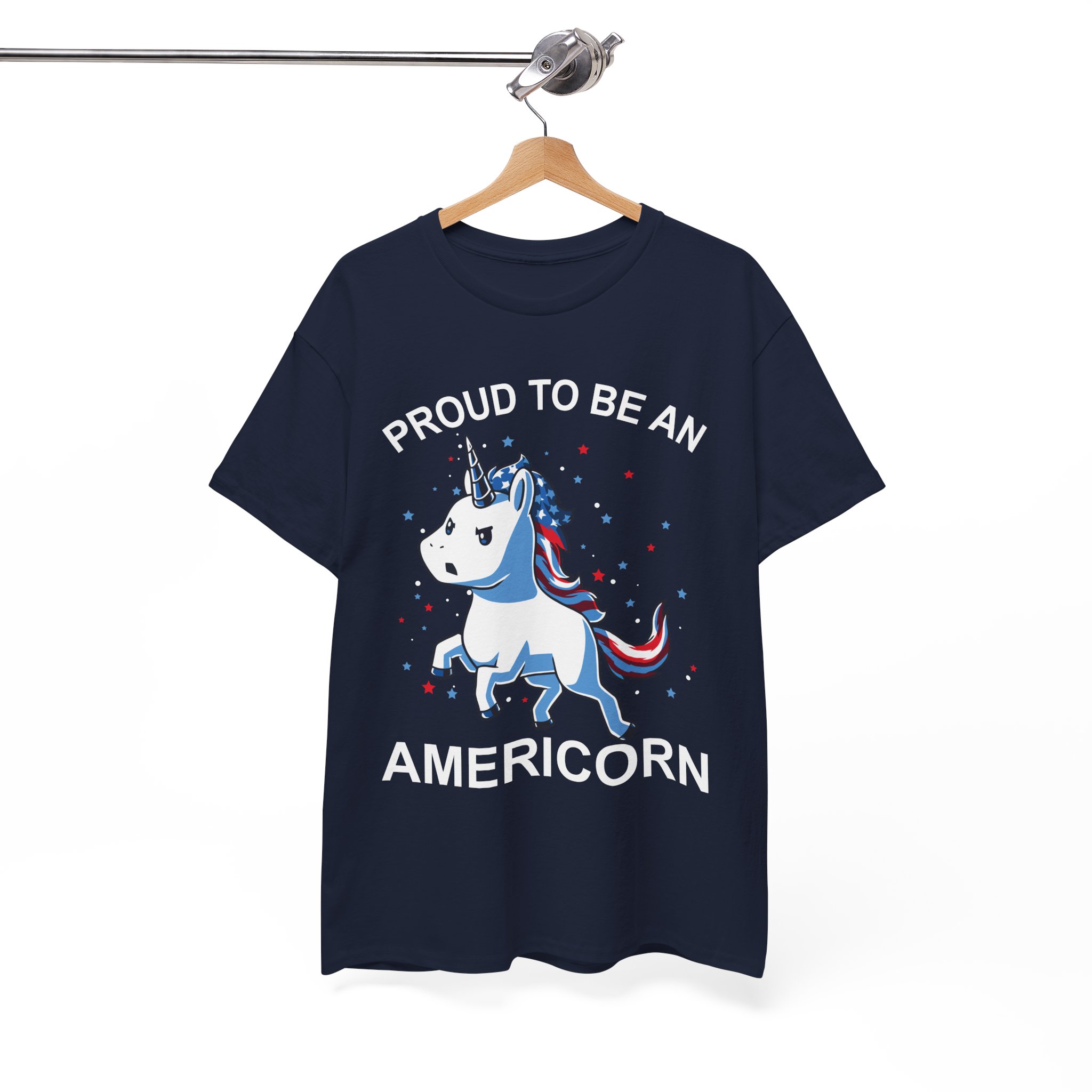 Proud to Be an Americorn Unicorn Patriotic American T-Shirt - Image 8