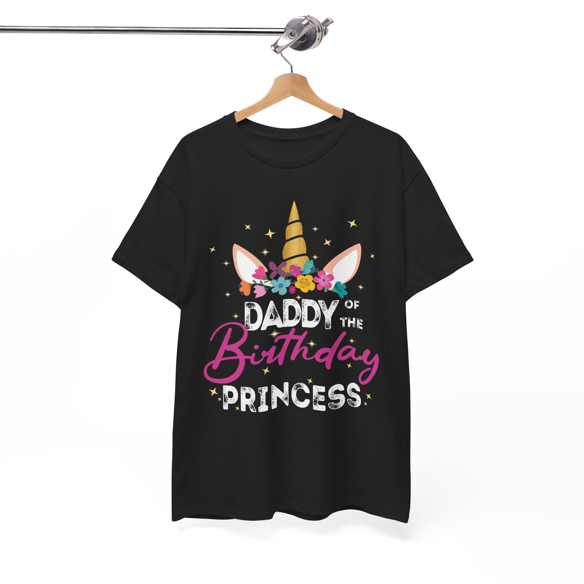 Daddy of the Birthday Princess Unicorn T-Shirt - Image 2