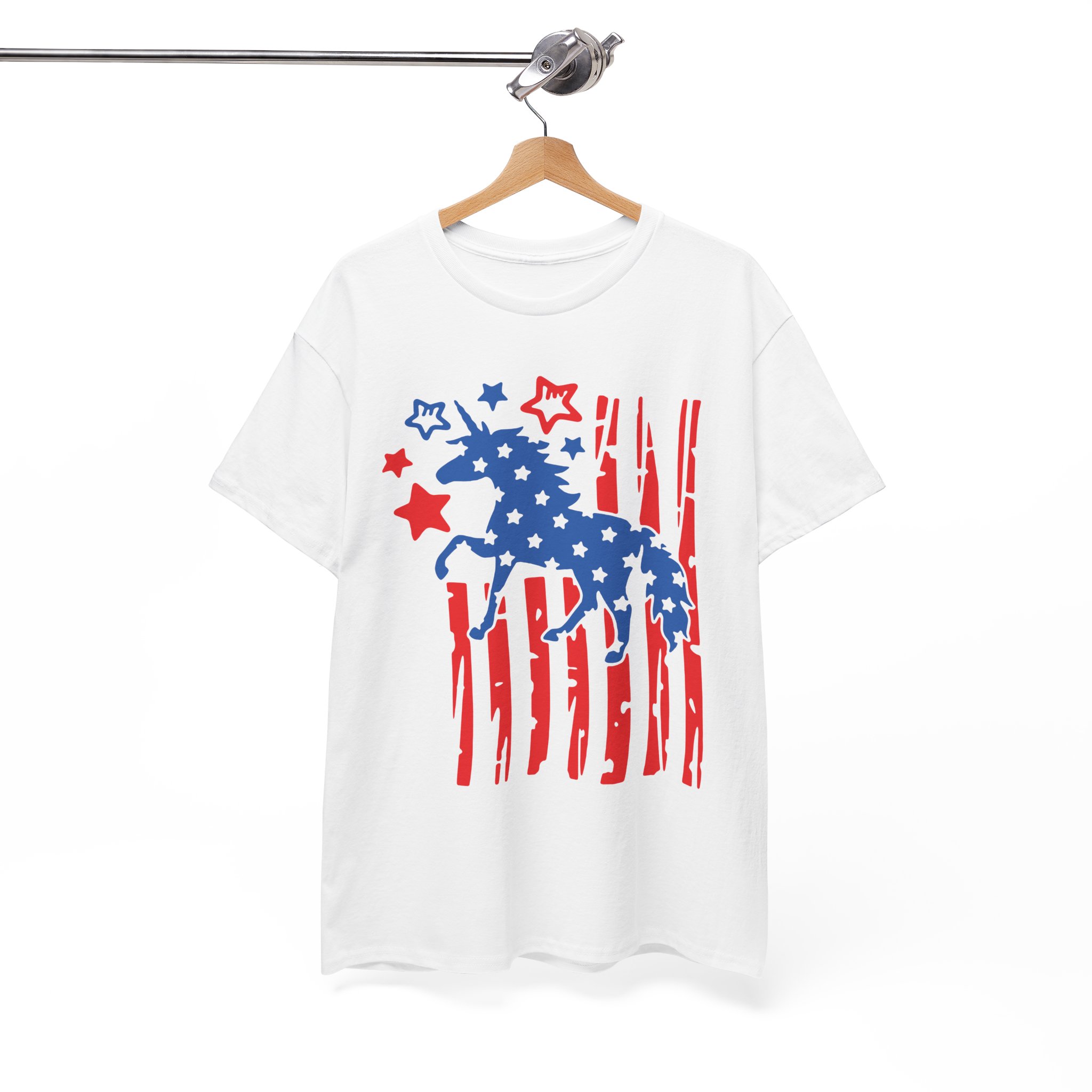 Patriotic Unicorn American Flag 4th of July T-Shirt - Image 2