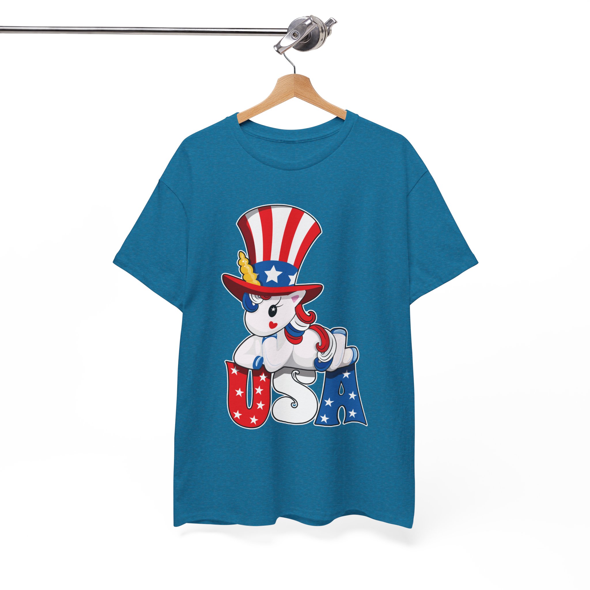 Unicorn Wears Sam Hat Patriotic 4th of July T-Shirt - Image 8
