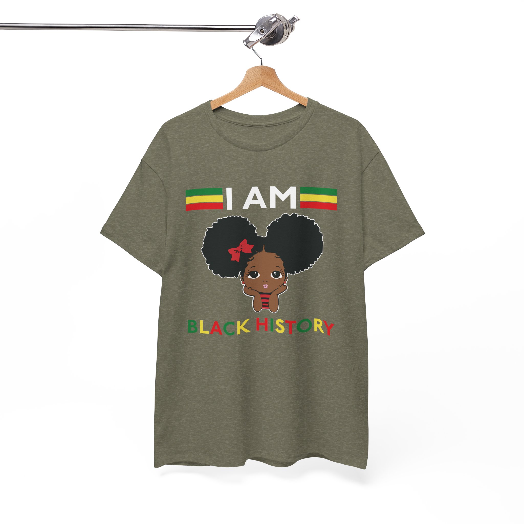 I Am Black History Afro Girl T-Shirt - Image 6