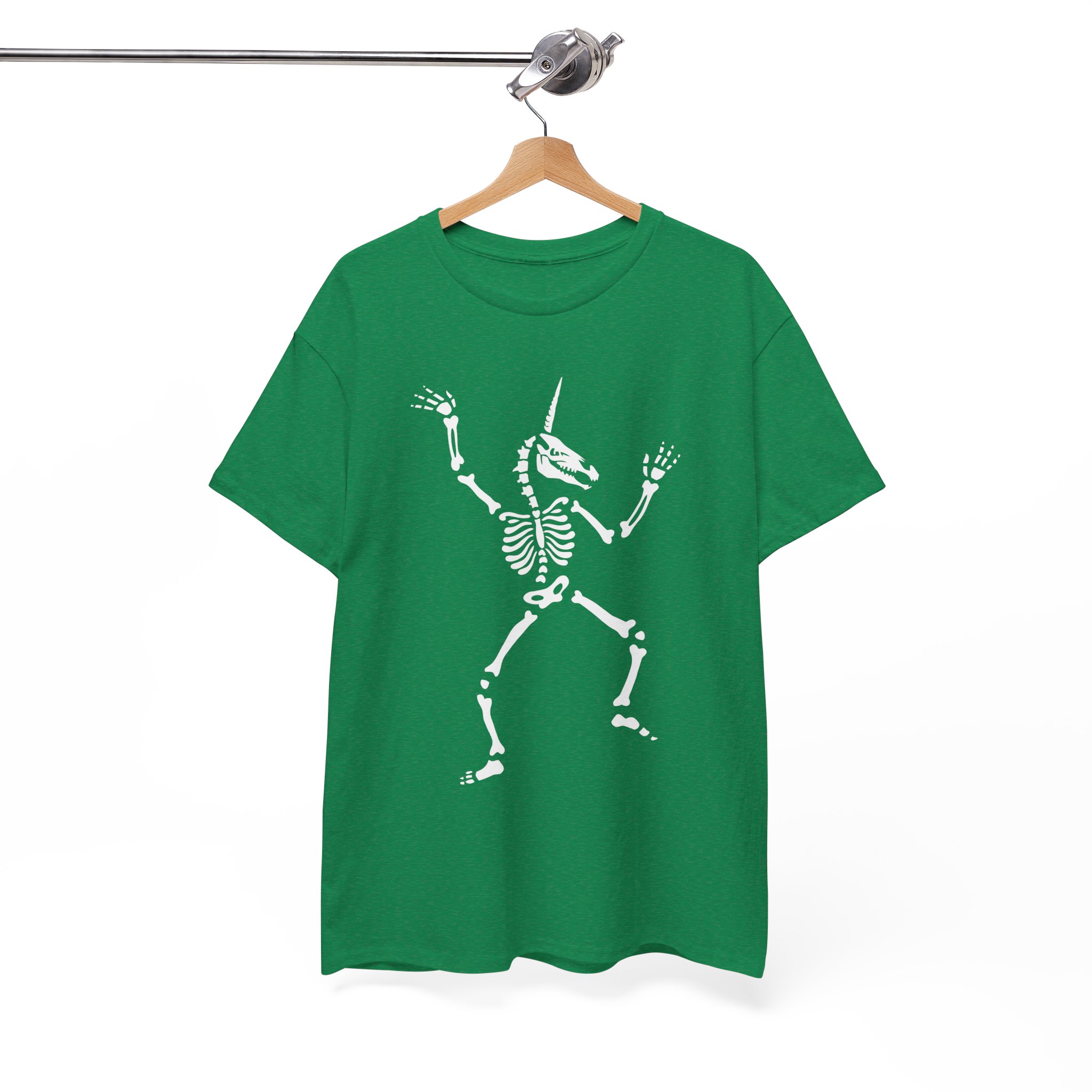 Unicorn Dancing Skeleton Spooky Halloween Skull T-Shirt - Image 4