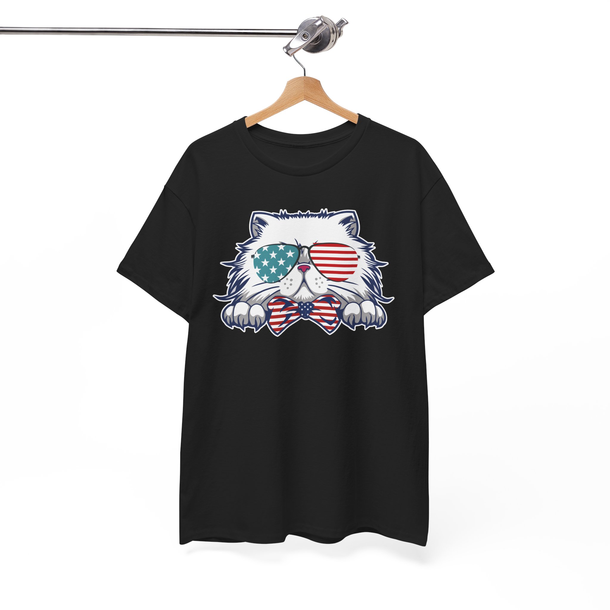 Patriotic Cat 4th of July American T-Shirt - Image 3