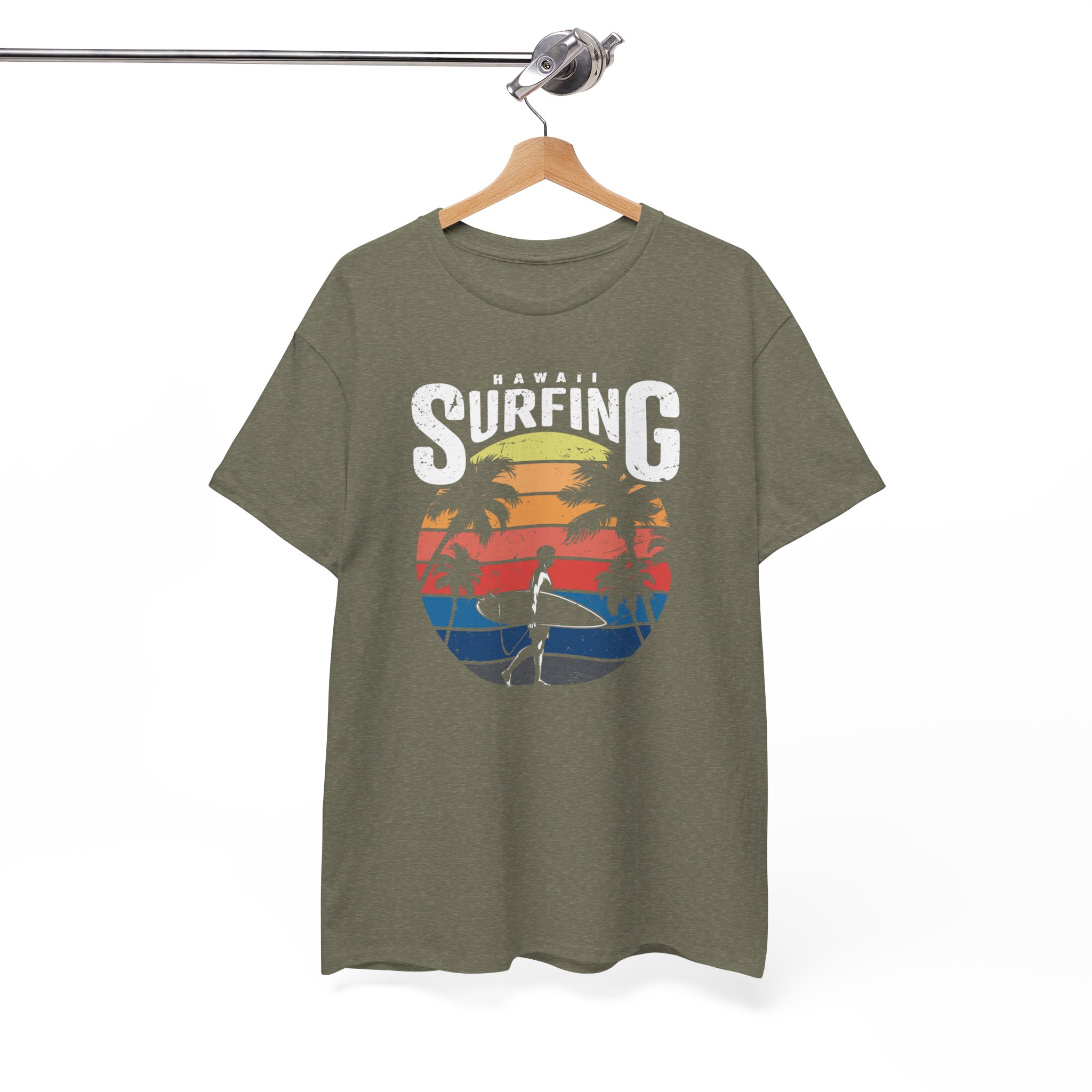 Hawaiian Sunset Surfing Vintage T-Shirt - Image 3