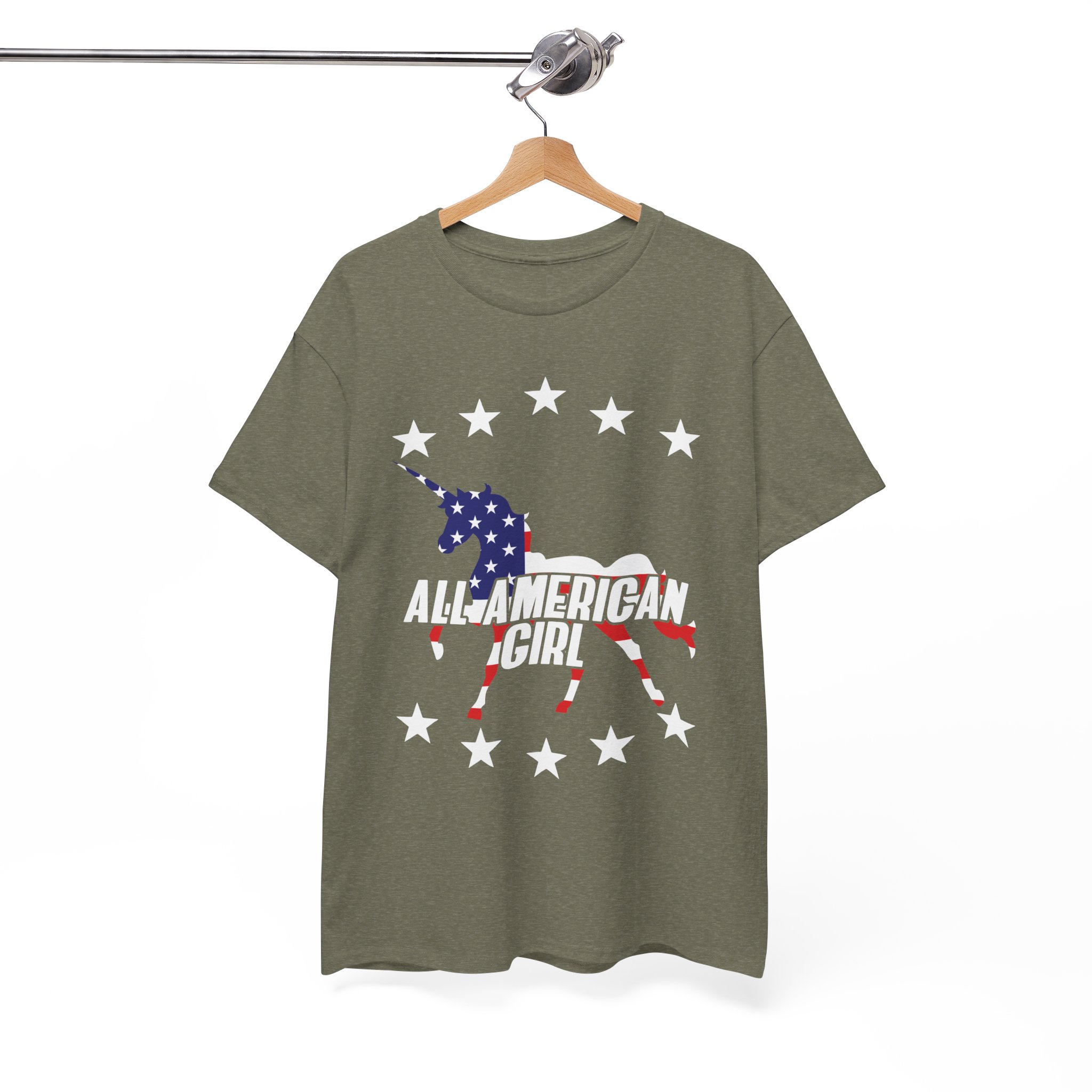 American Girl Unicorn Patriotic USA T-Shirt - Image 4