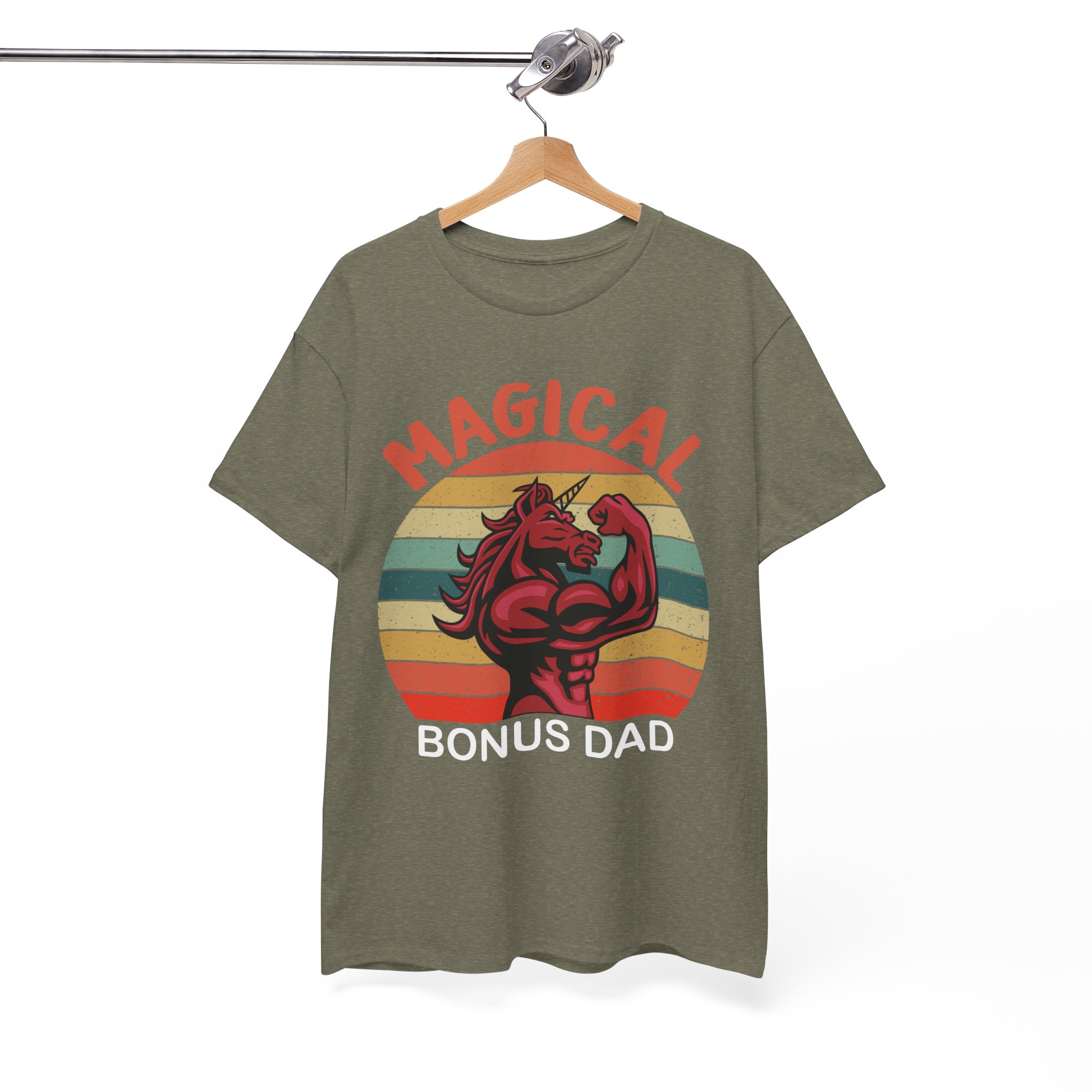 Magical Bonus Unicorn For Dad Retro T-Shirt - Image 7