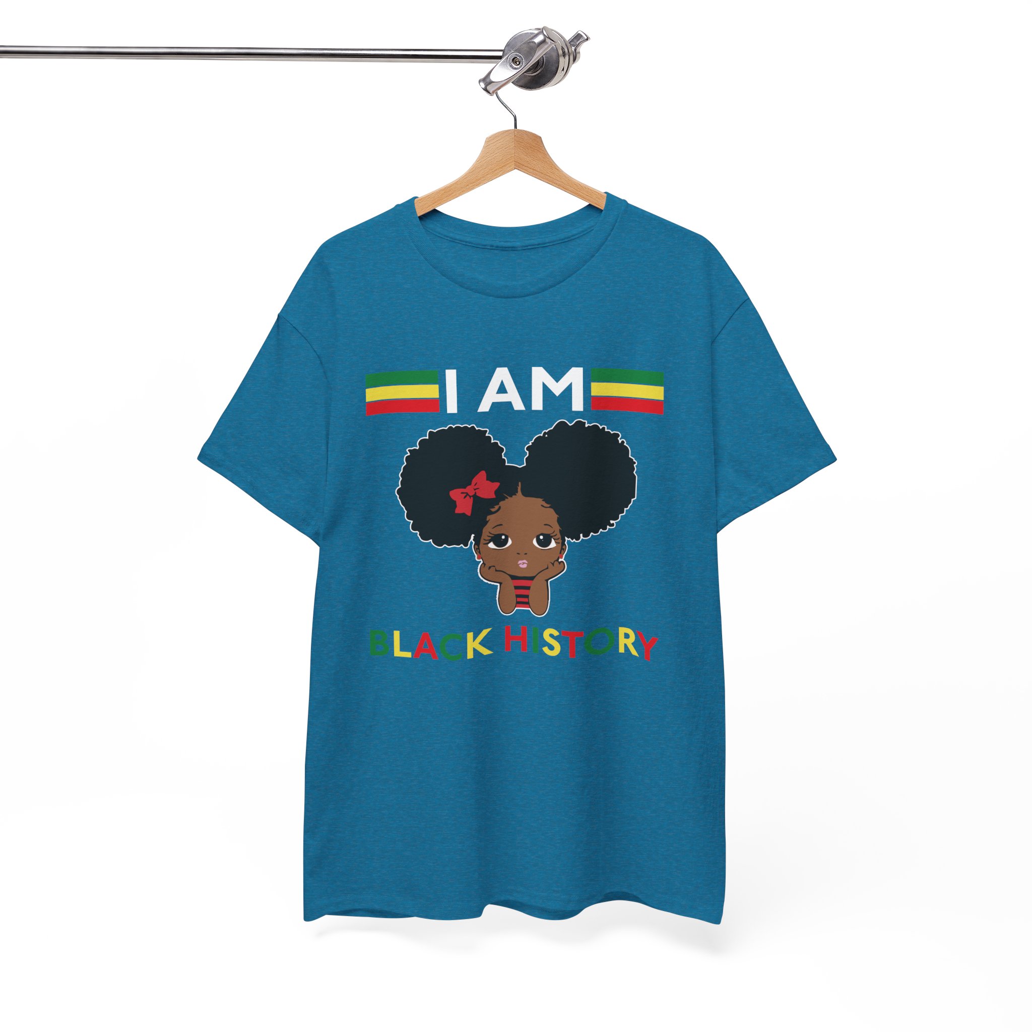 I Am Black History Afro Girl T-Shirt - Image 8