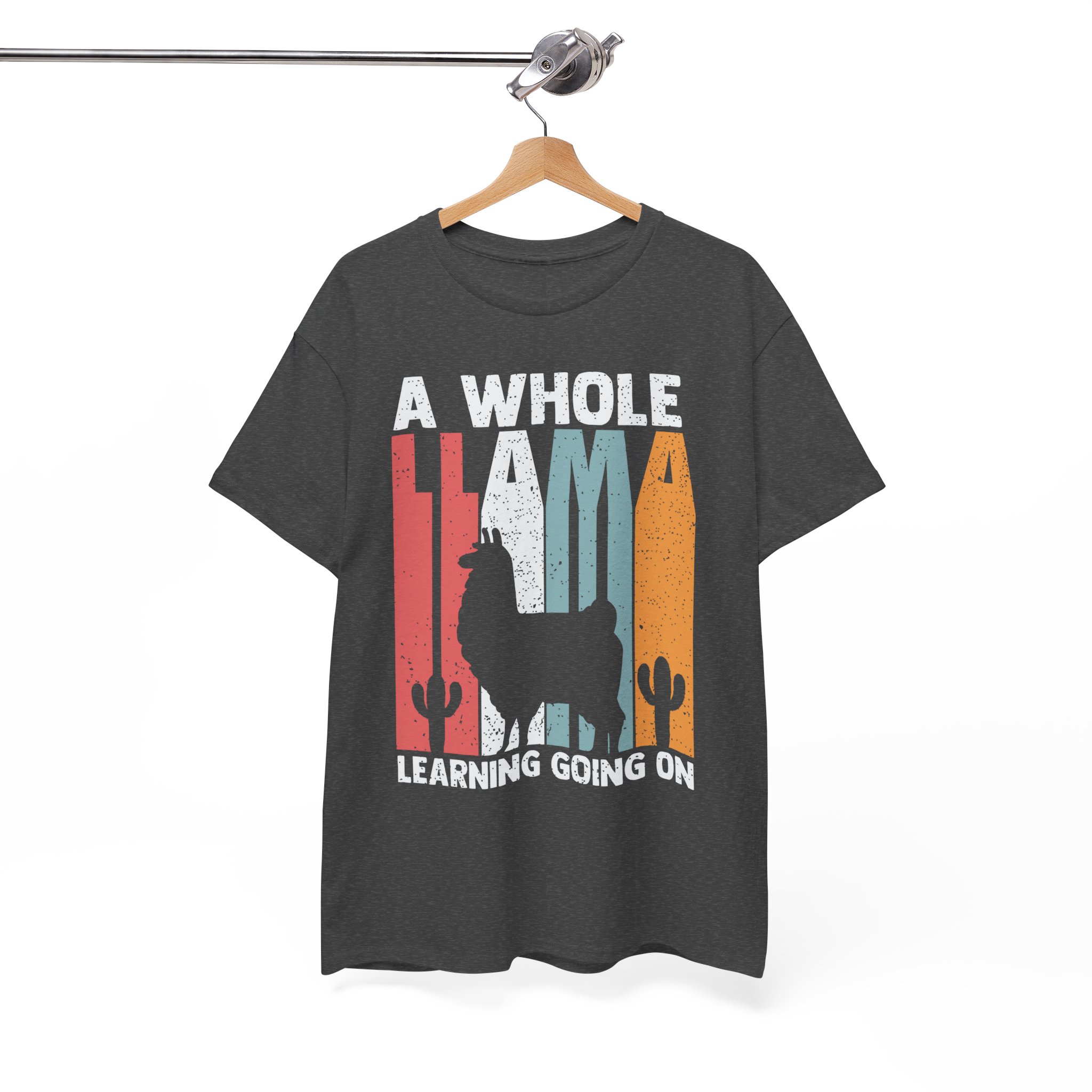 A Whole Llama Learning Going On Tee - Funny Retro Llama Shirt - Image 5