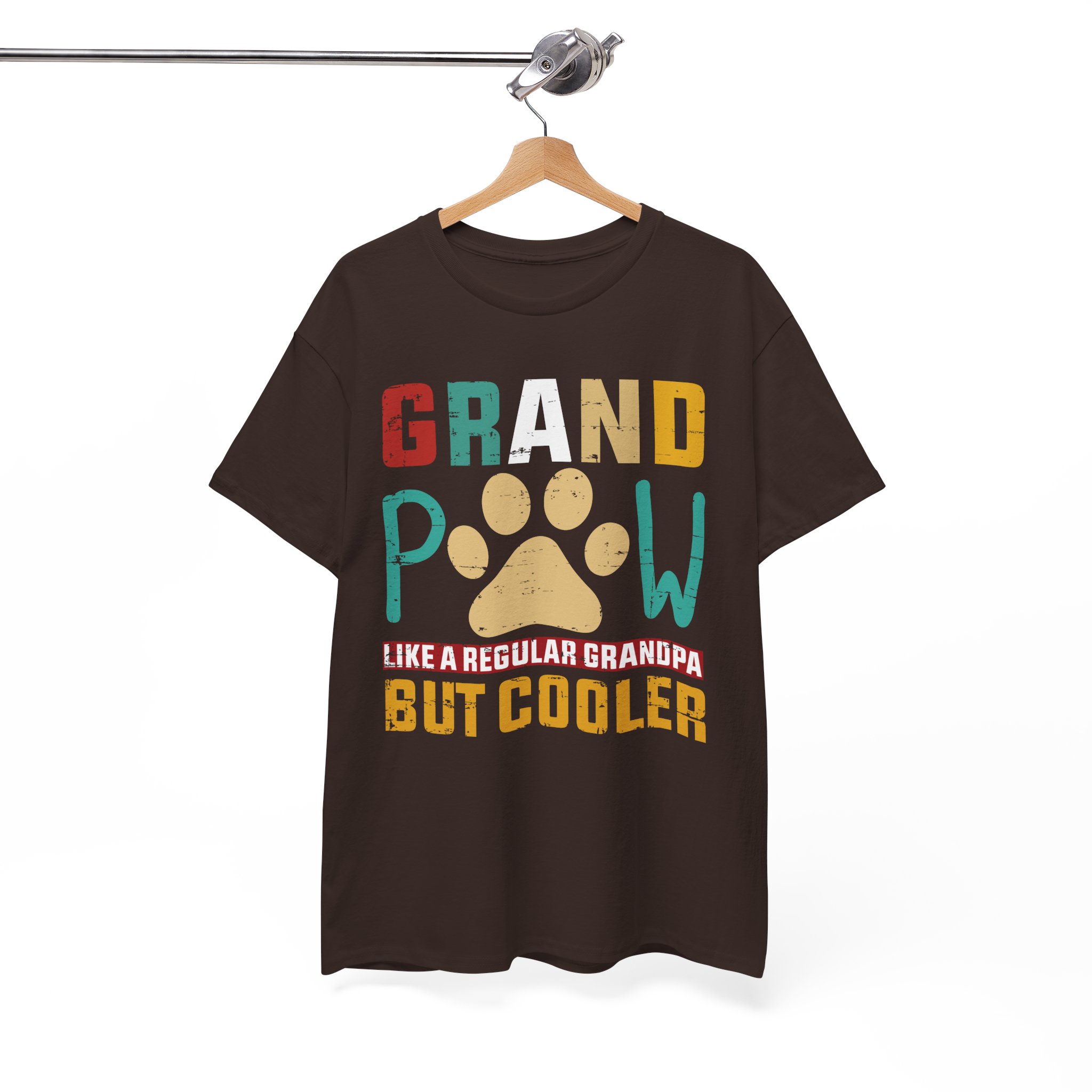 Grandpaw Like a Regular Grandpa But Cooler Retro Paw T-Shirt - Image 4