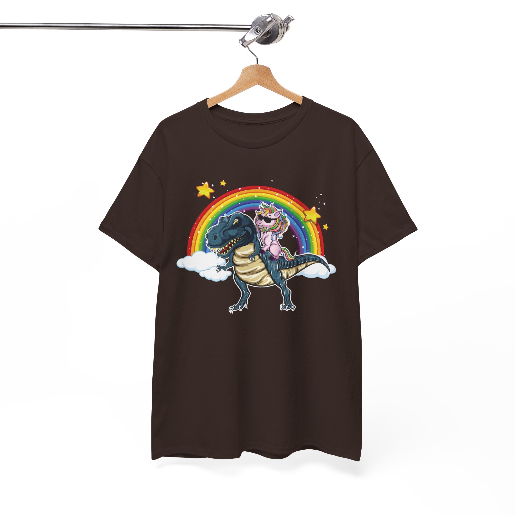 Unicorn Ride Dino T-Rex Retro T-Shirt - Image 3