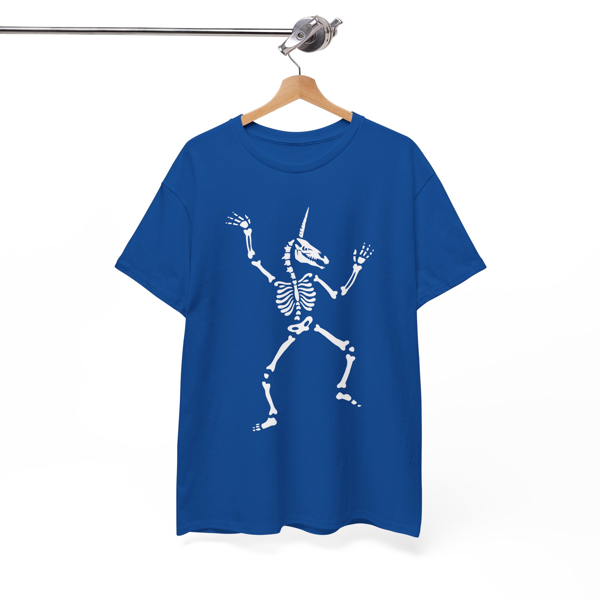 Unicorn Dancing Skeleton Spooky Halloween Skull T-Shirt - Image 7
