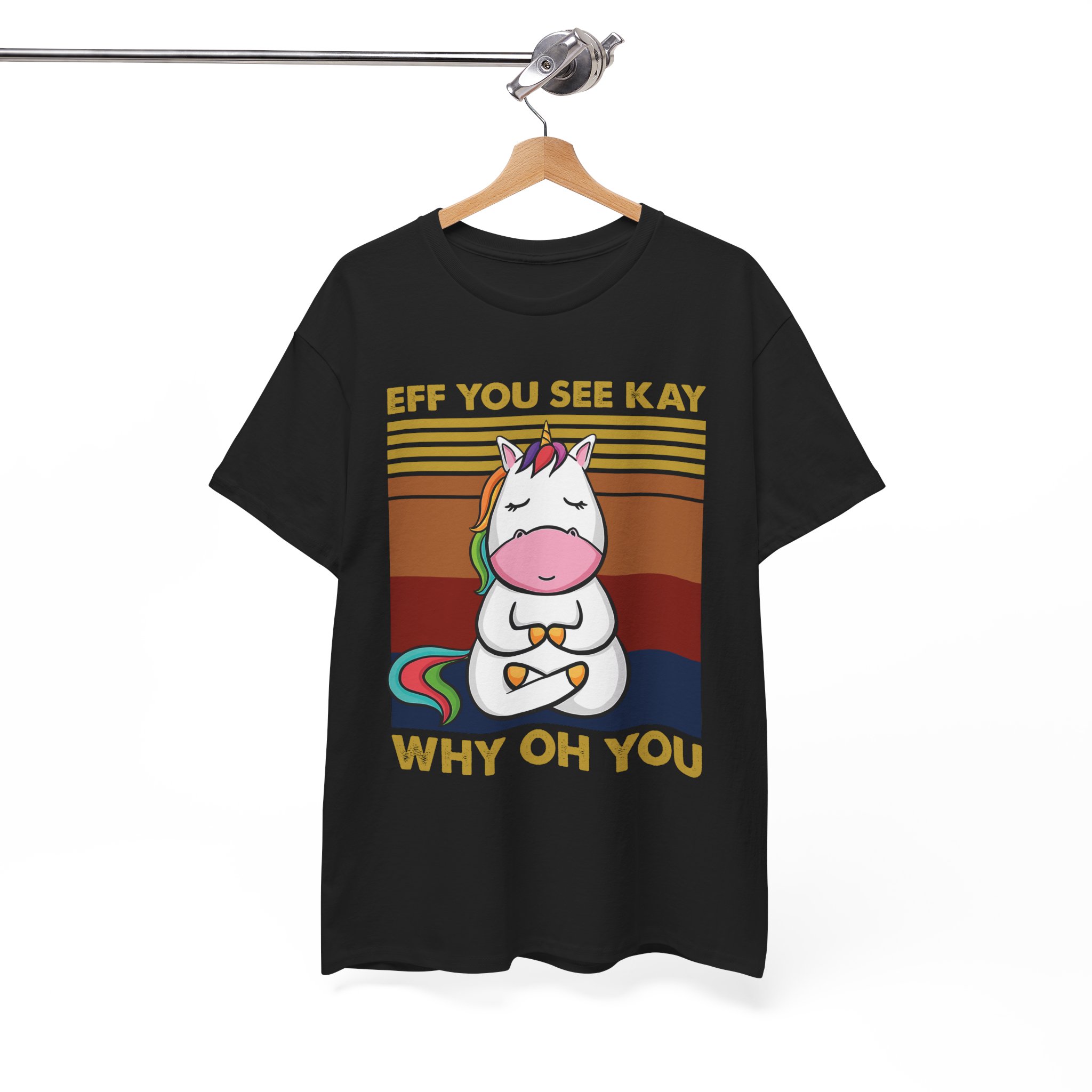 Funny Unicorn Eff You See Kay Why Oh You Retro T-Shirt - Image 2