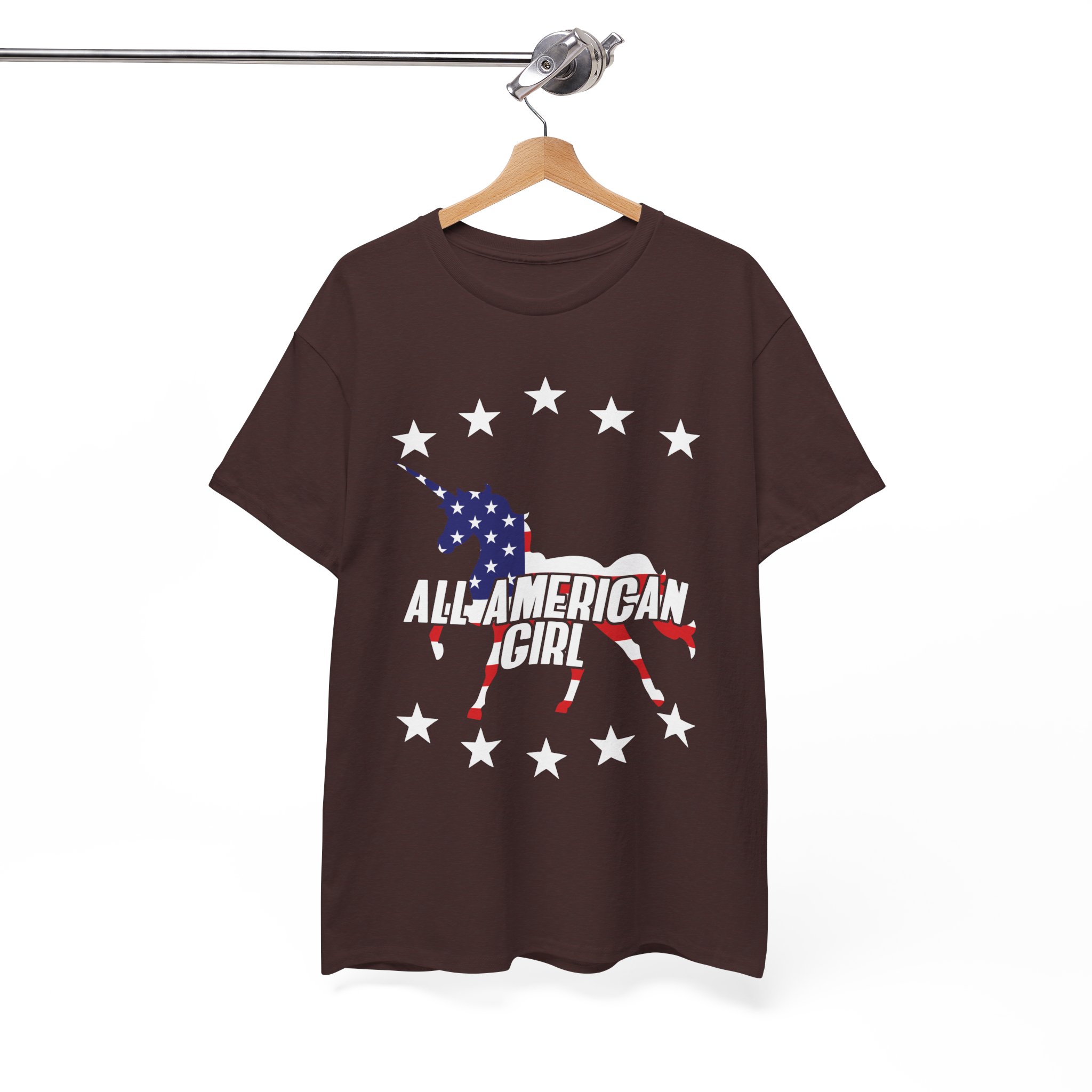 American Girl Unicorn Patriotic USA T-Shirt - Image 2