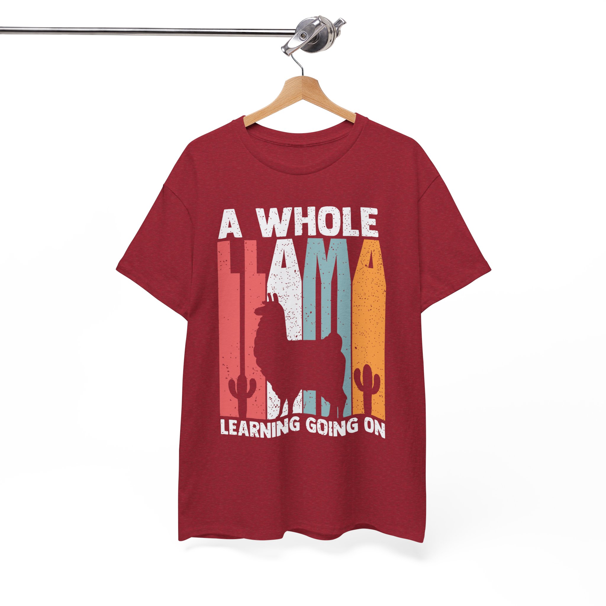 A Whole Llama Learning Going On Tee - Funny Retro Llama Shirt - Image 10