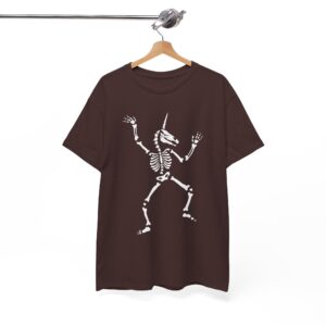 Unicorn Dancing Skeleton Spooky Halloween Skull T-Shirt