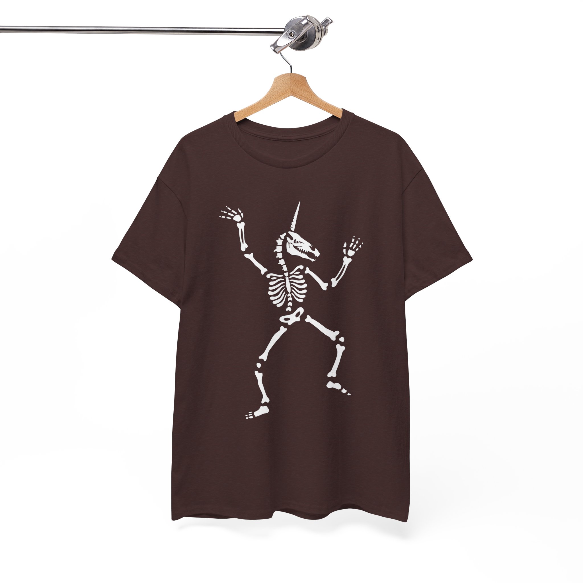 Unicorn Dancing Skeleton Spooky Halloween Skull T-Shirt