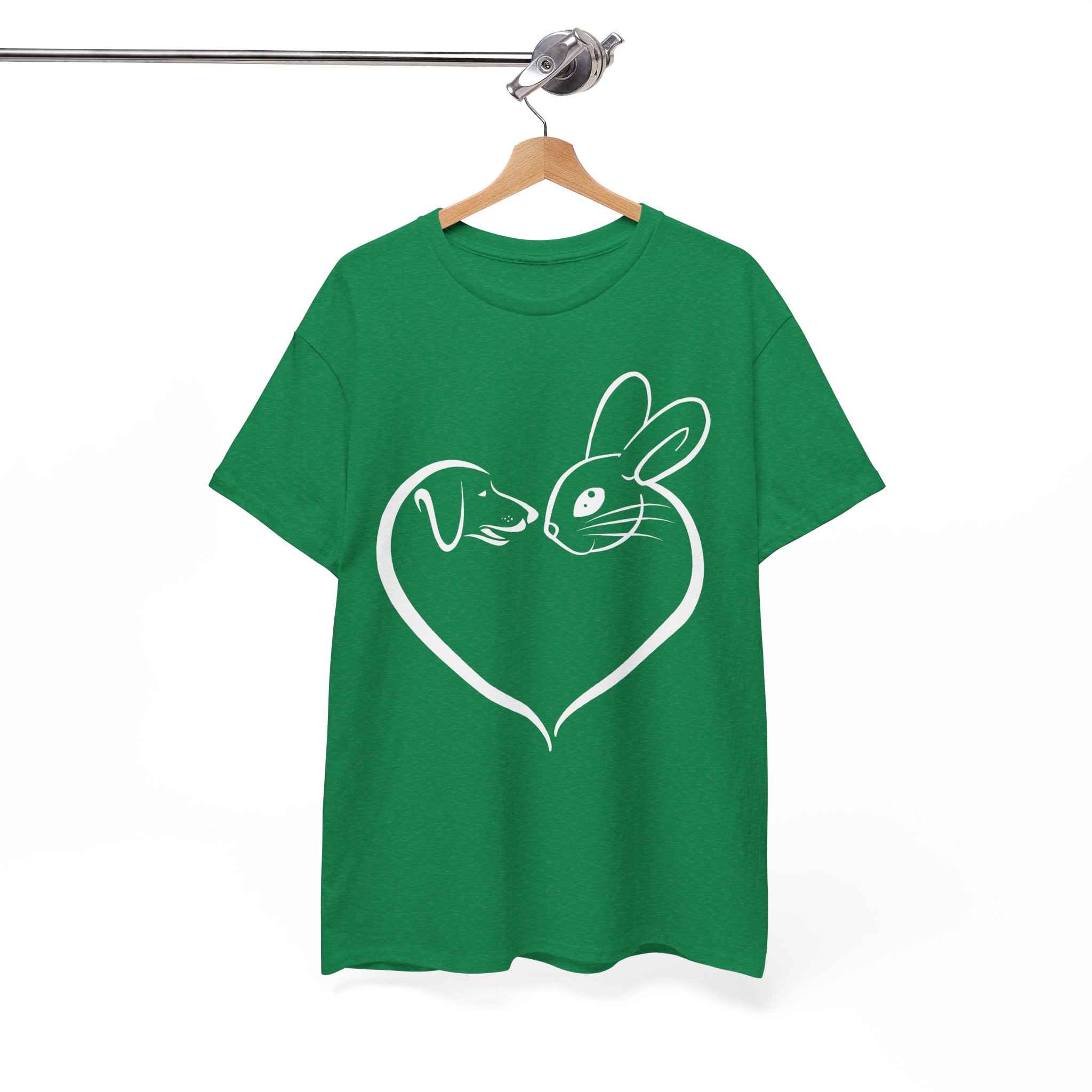 Dog & Bunny Heart Love T-Shirt for Pet Lovers - Image 6