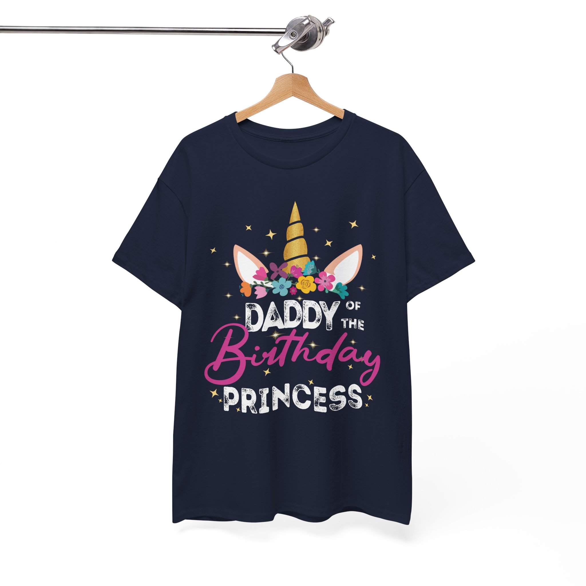 Daddy of the Birthday Princess Unicorn T-Shirt - Image 8