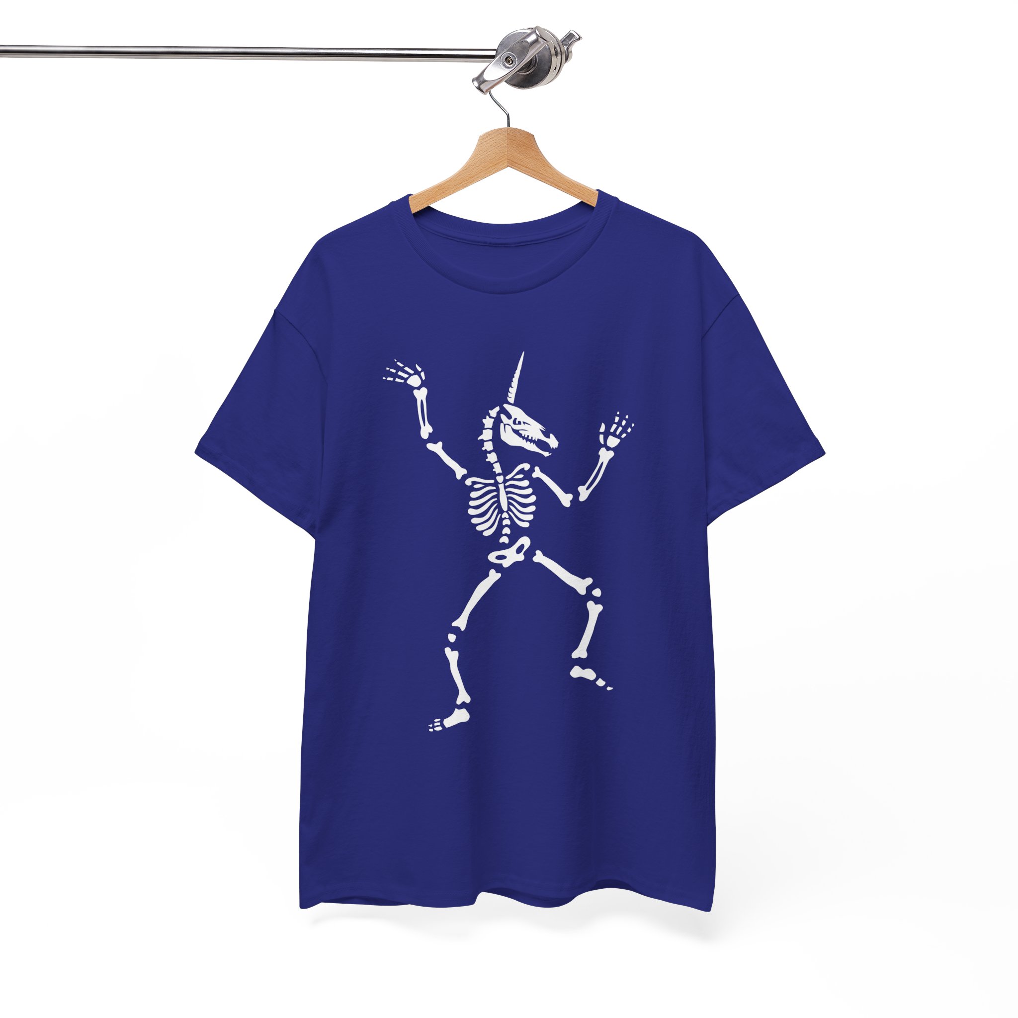 Unicorn Dancing Skeleton Spooky Halloween Skull T-Shirt - Image 10