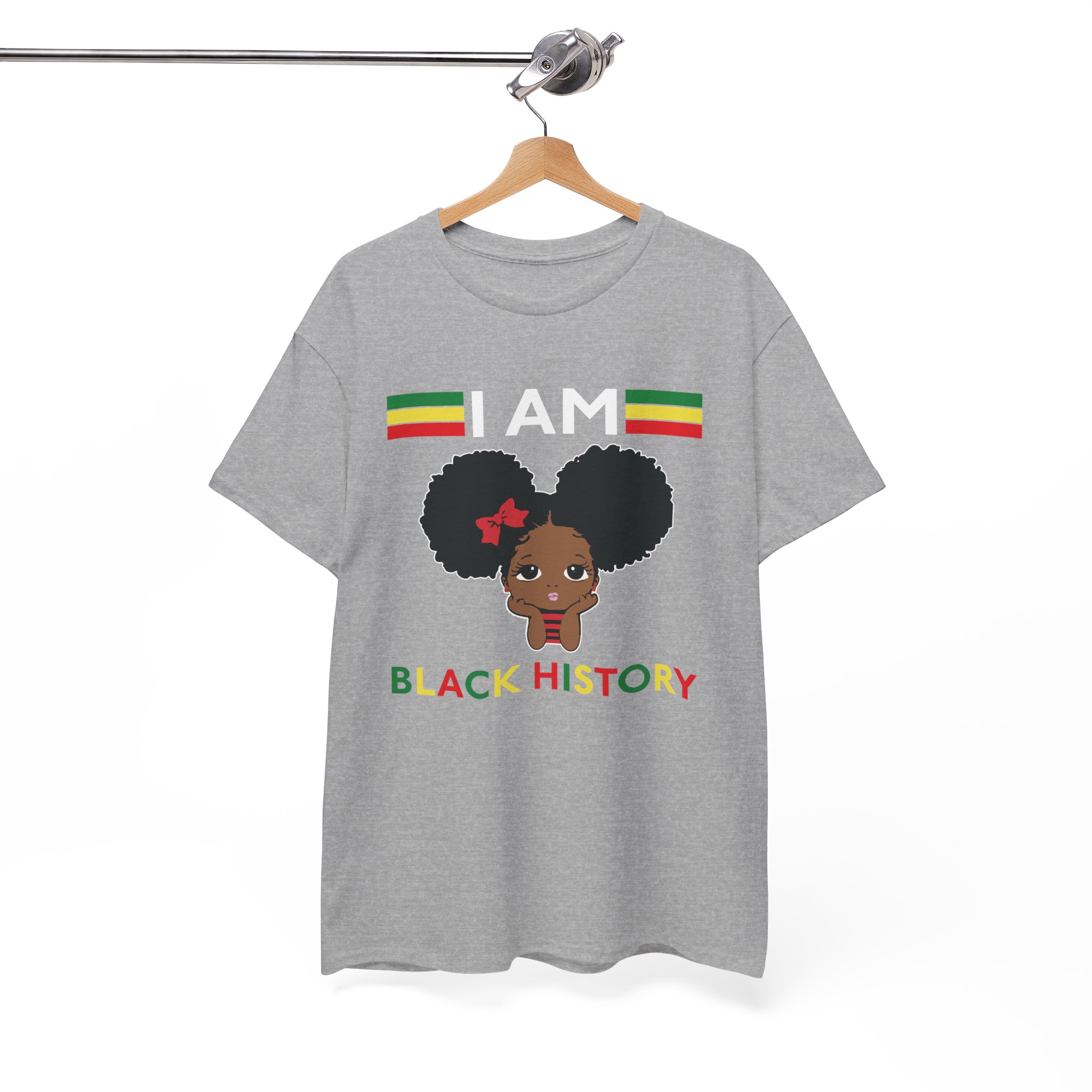 I Am Black History Afro Girl T-Shirt - Image 4