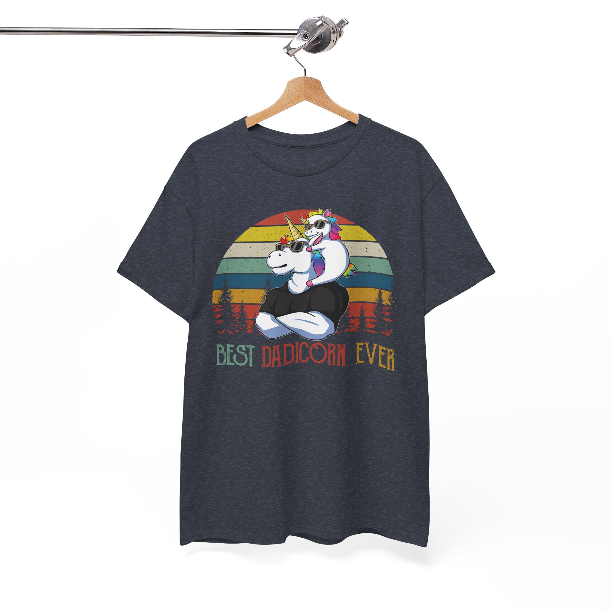 Best Dadicorn Ever Father's Day Retro Gift T-Shirt - Image 10