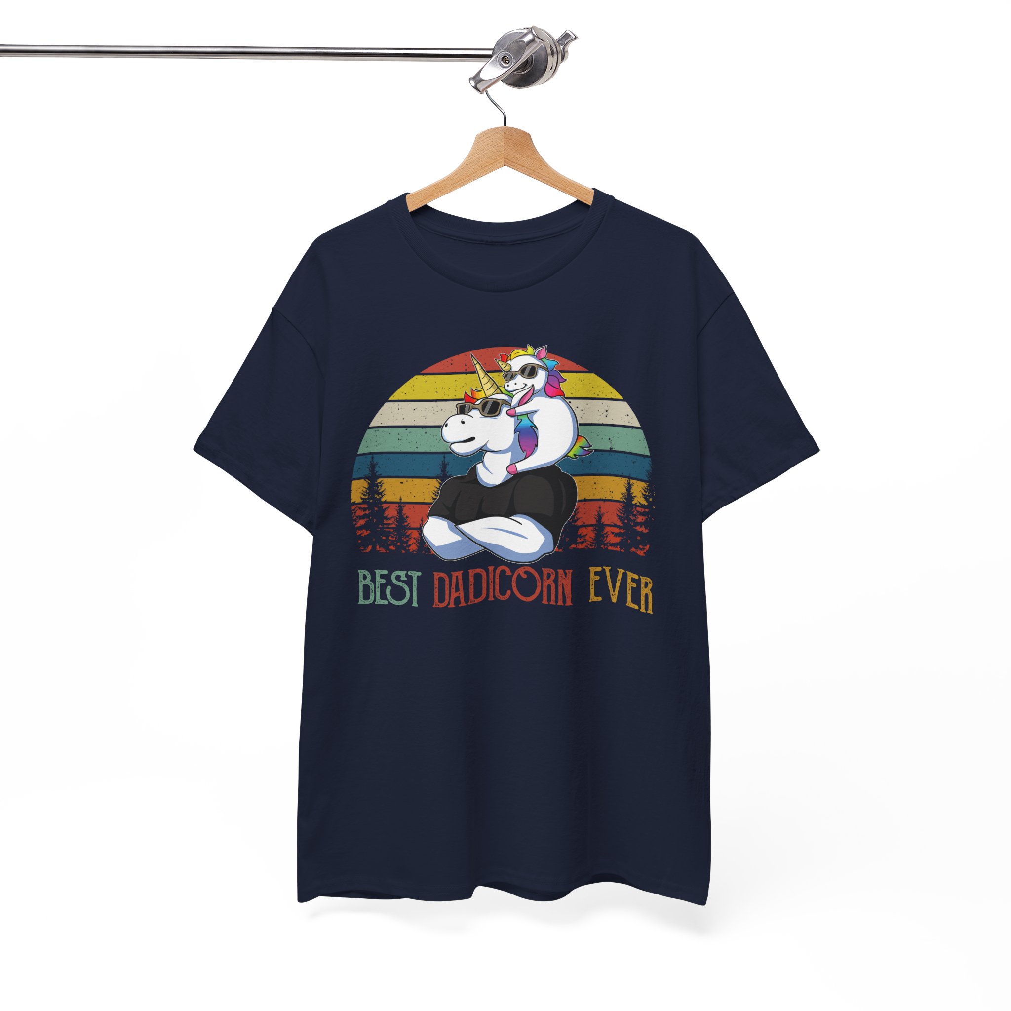 Best Dadicorn Ever Father's Day Retro Gift T-Shirt - Image 9