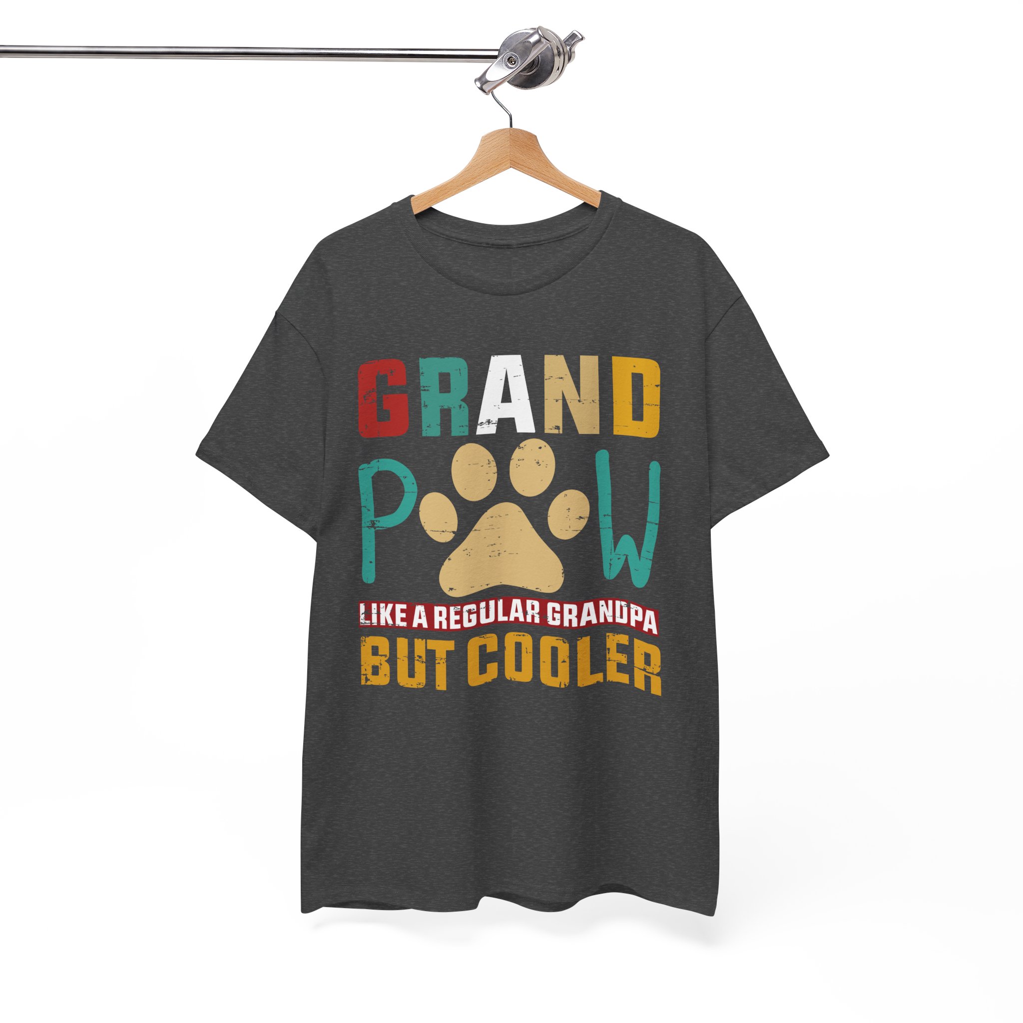 Grandpaw Like a Regular Grandpa But Cooler Retro Paw T-Shirt