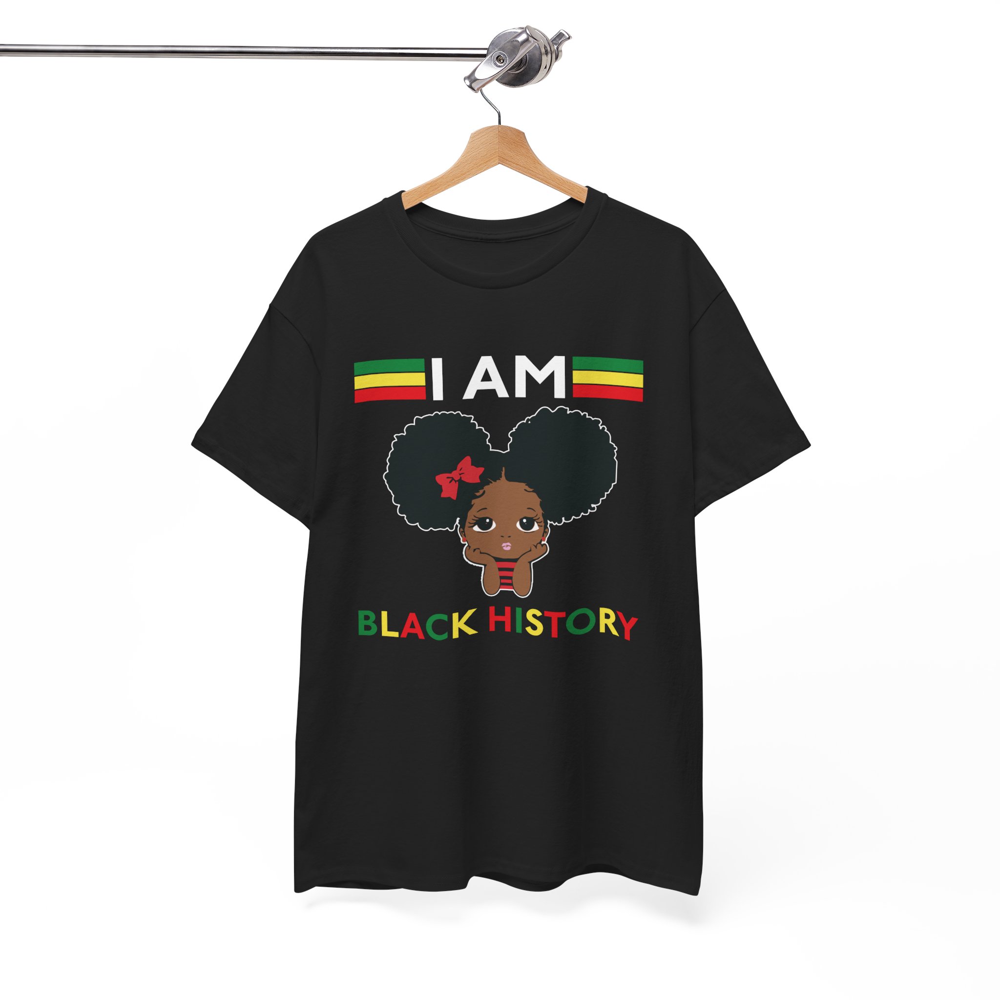 I Am Black History Afro Girl T-Shirt - Image 2