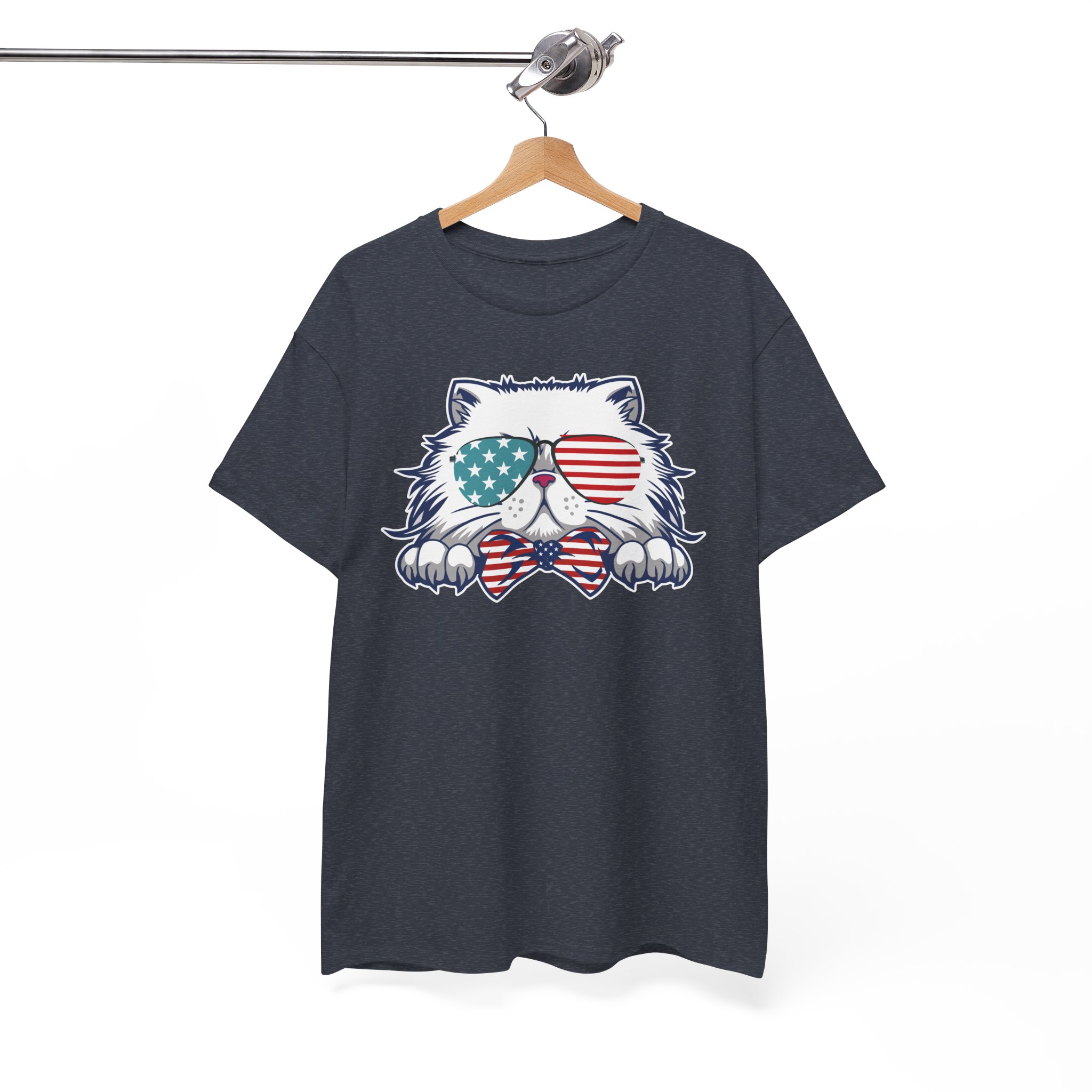 Patriotic Cat 4th of July American T-Shirt - Image 11