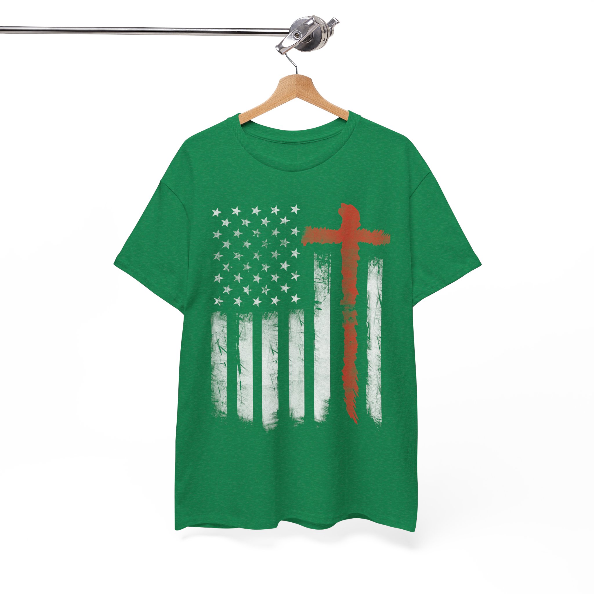 Christian Cross American Flag T-Shirt - Image 4