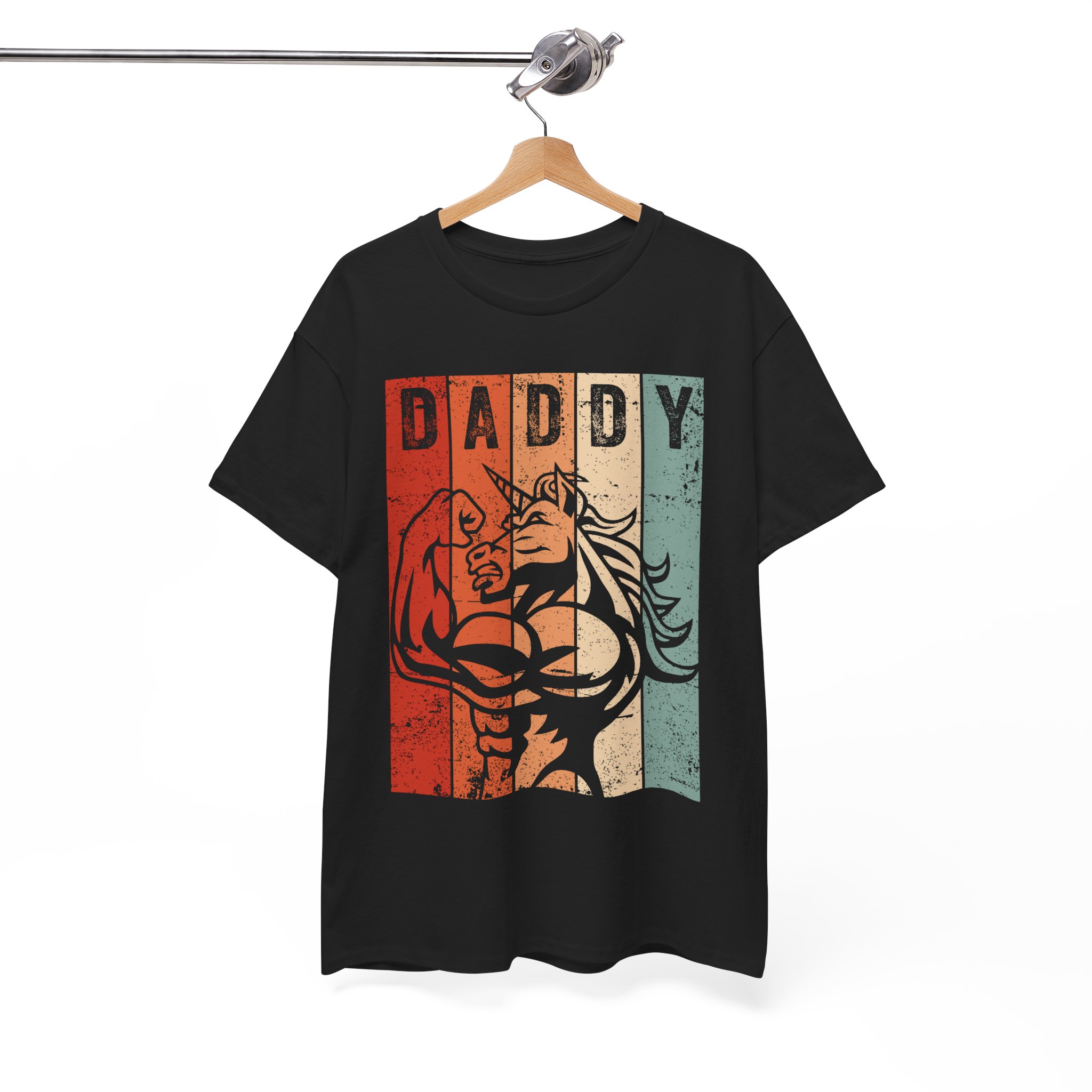 Daddy Vintage Muscle Dad Retro T-Shirt - Image 2