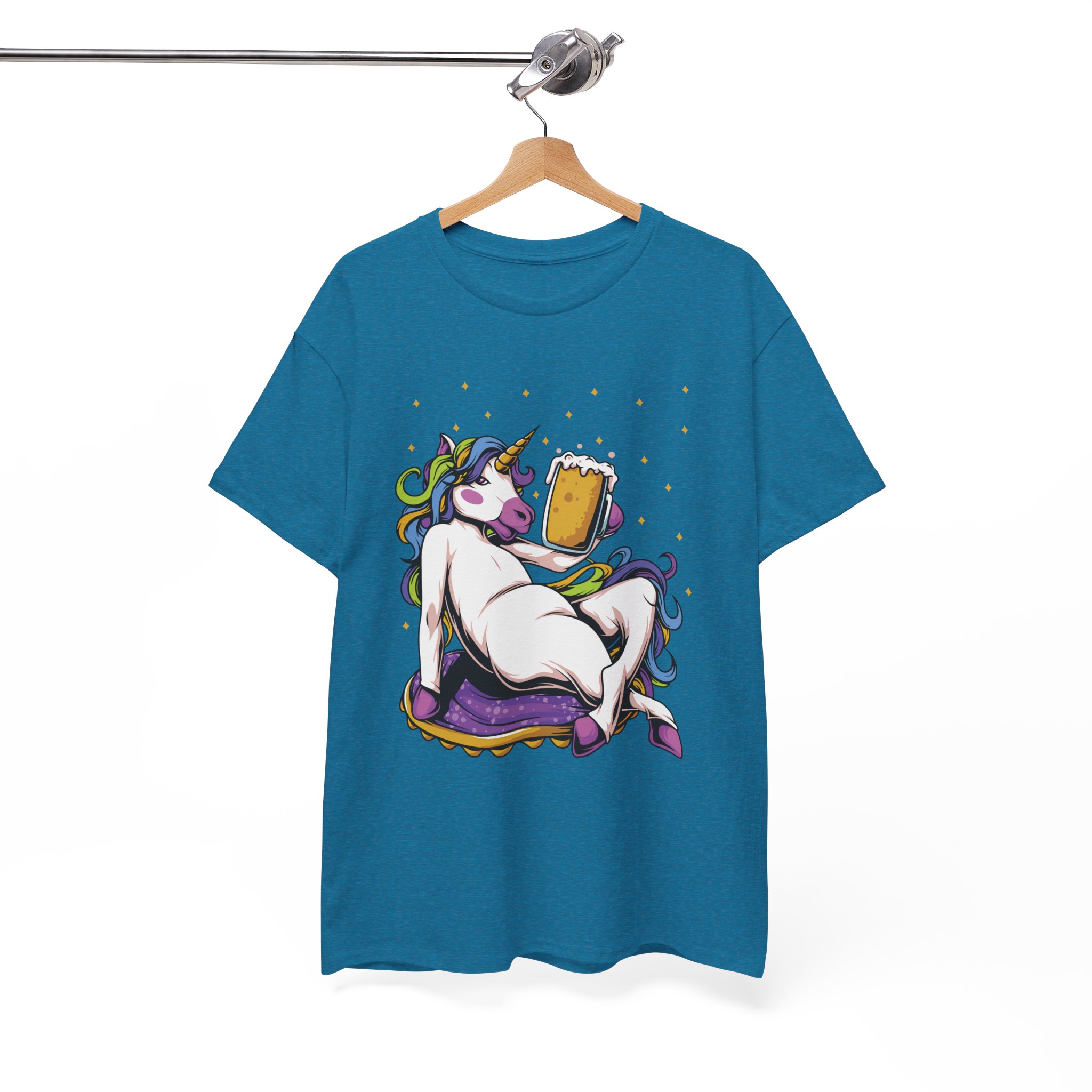 Funny Relaxing Unicorn Holding Beer T-Shirt - Image 8