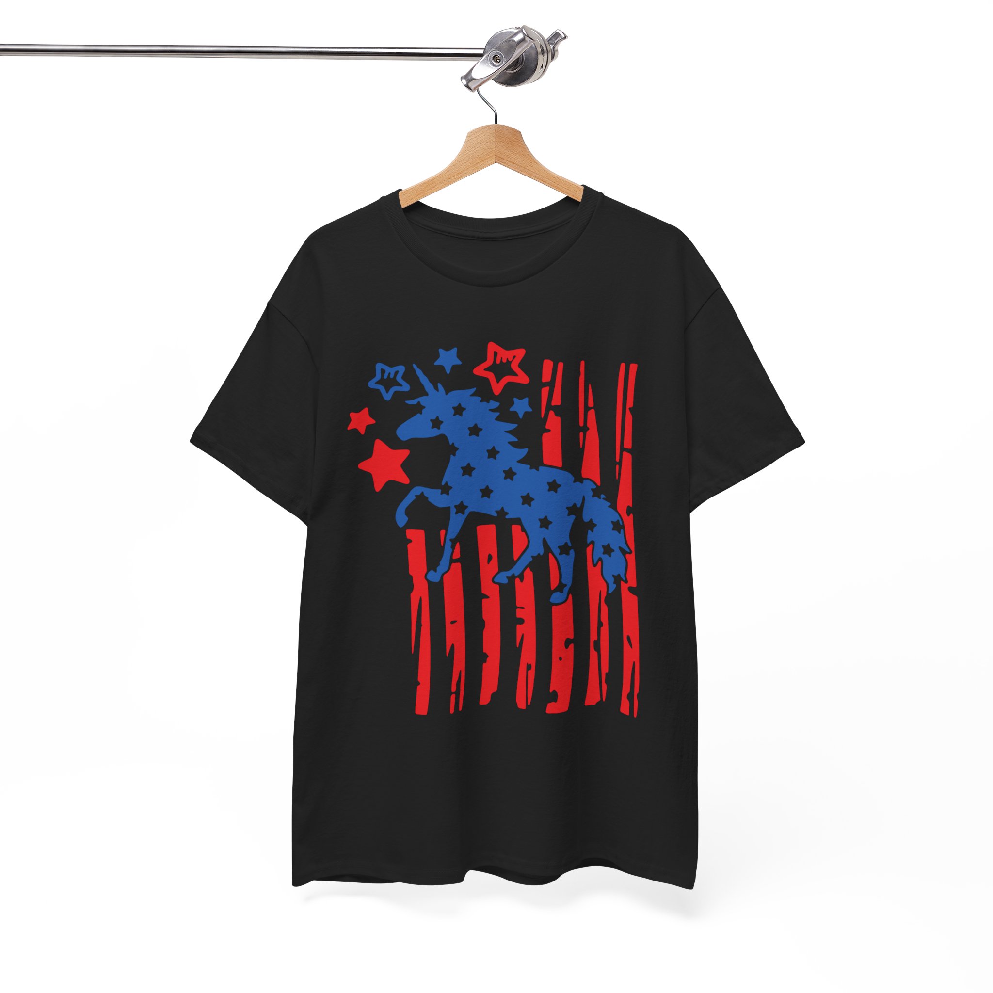 Patriotic Unicorn American Flag 4th of July T-Shirt - Image 4