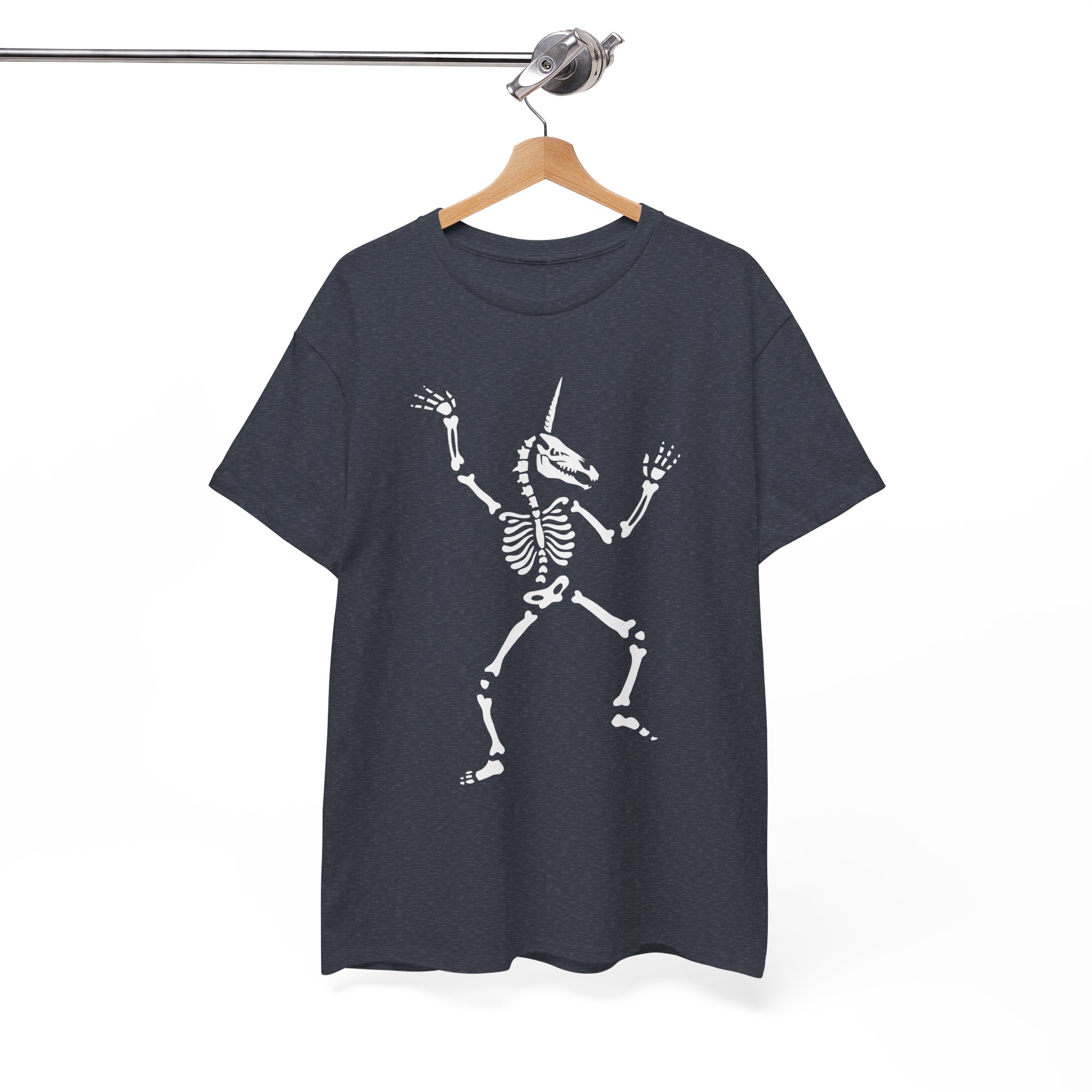 Unicorn Dancing Skeleton Spooky Halloween Skull T-Shirt - Image 9