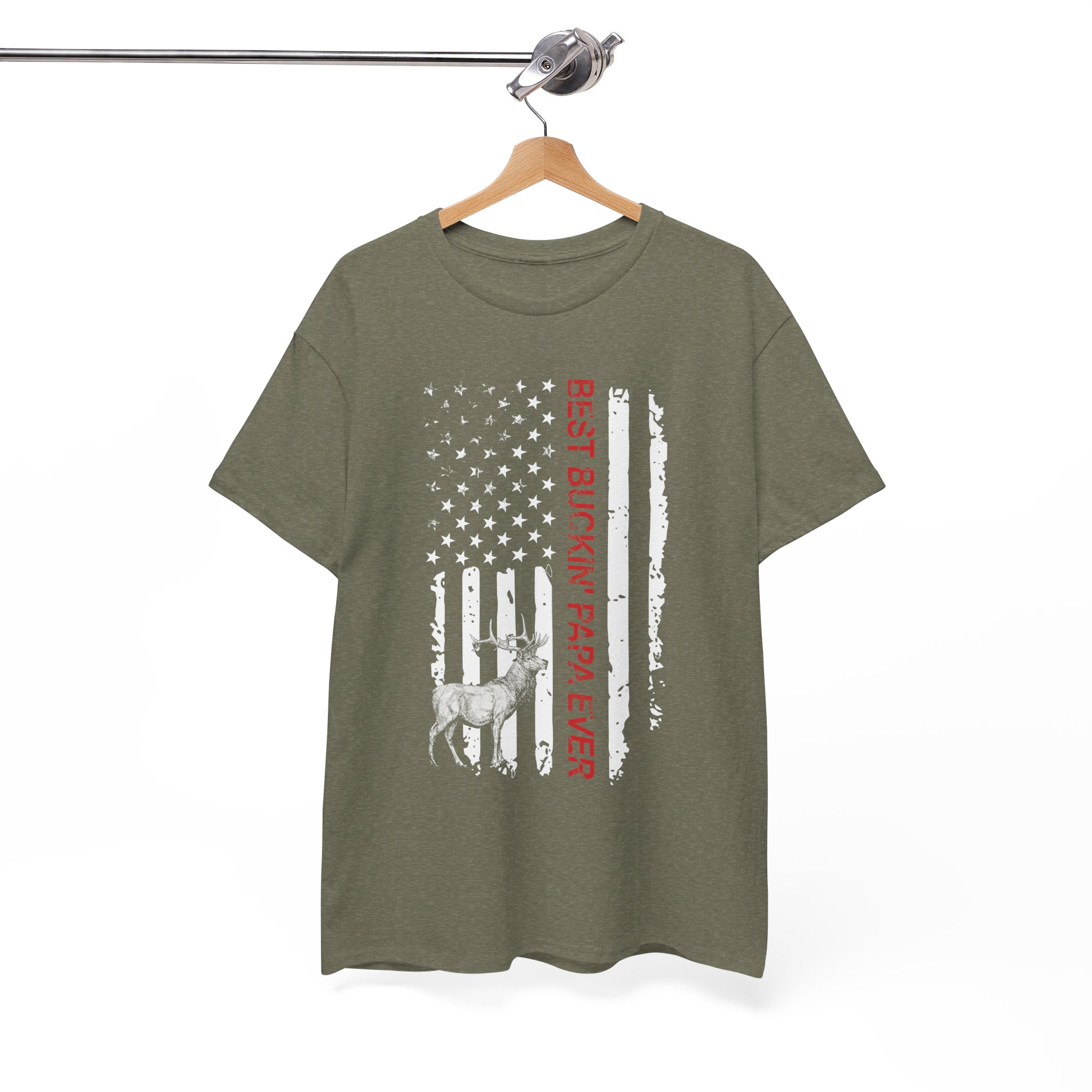 Best Buckin’ Papa Ever Dad Hunting T‑Shirt - Image 5