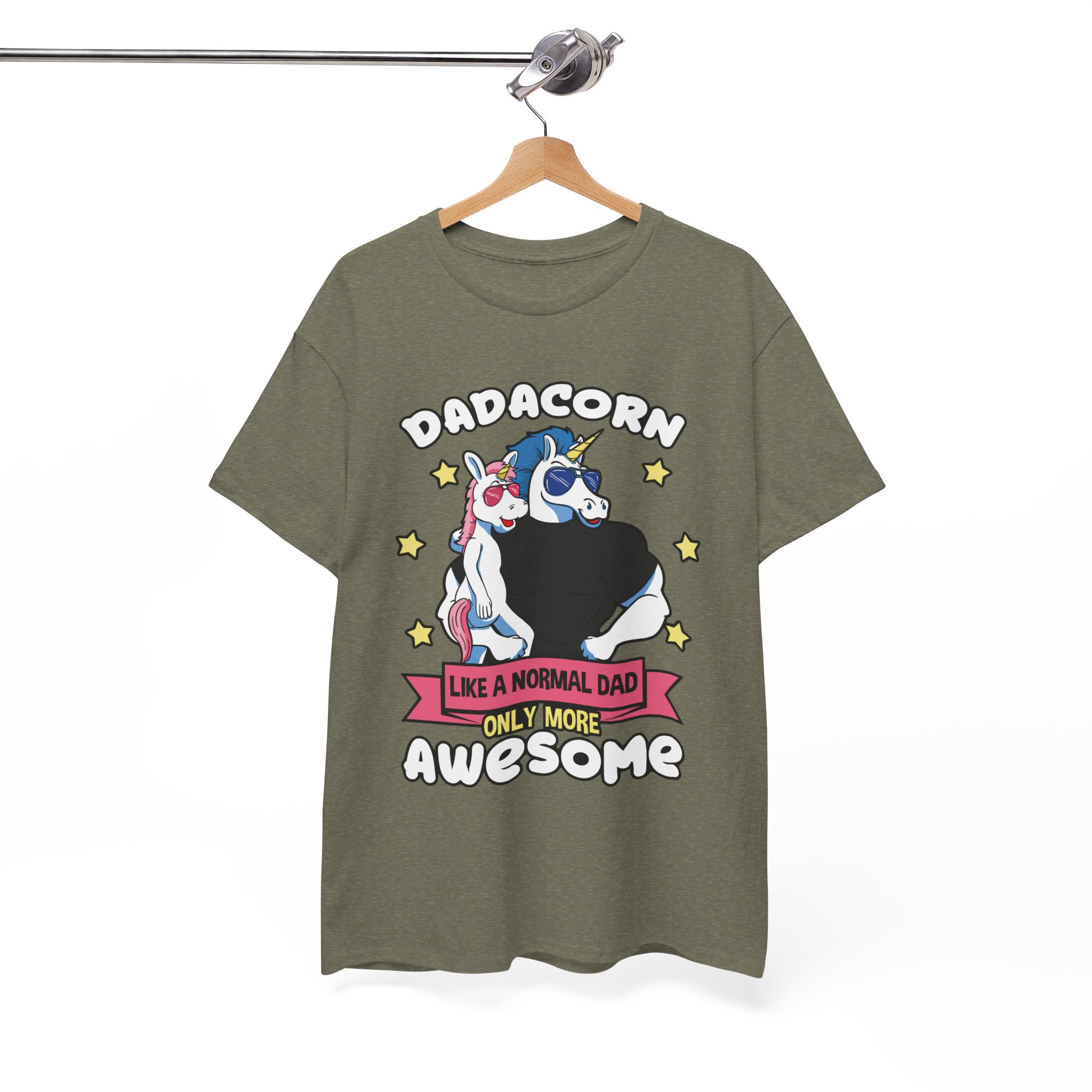 Dadacorn Awesome Unicorn Dad Tee for Father’s Day T‑Shirt - Image 7