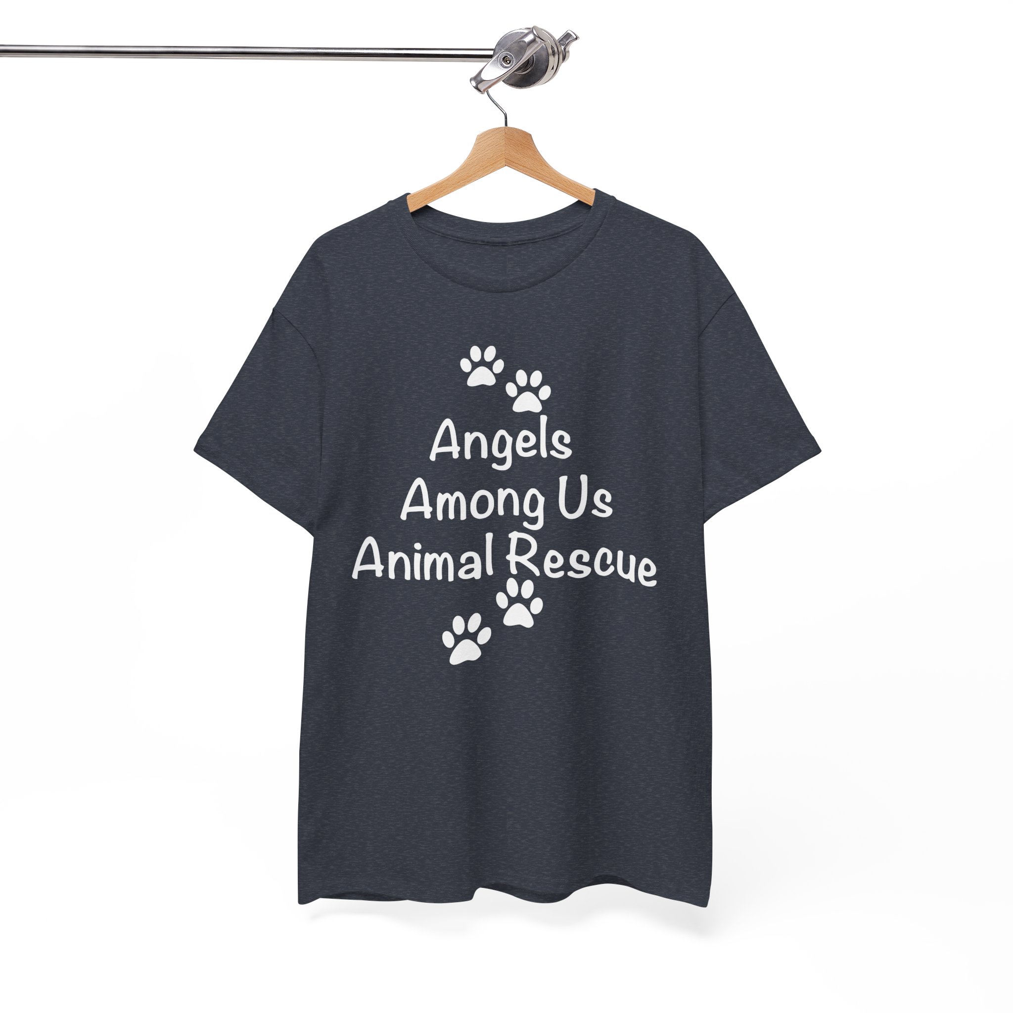 Angels Among Us Animal Rescue Paw Pet Lover T-Shirt - Image 9