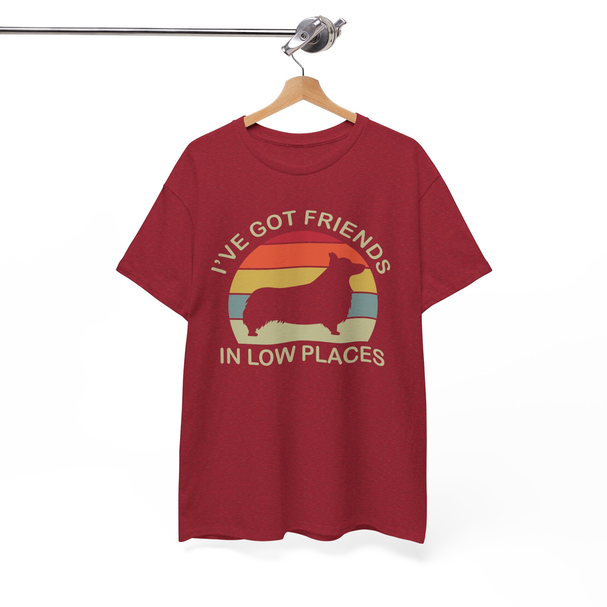 I've Got Friends in Low Places Retro Corgi Dog T-Shirt - Image 11