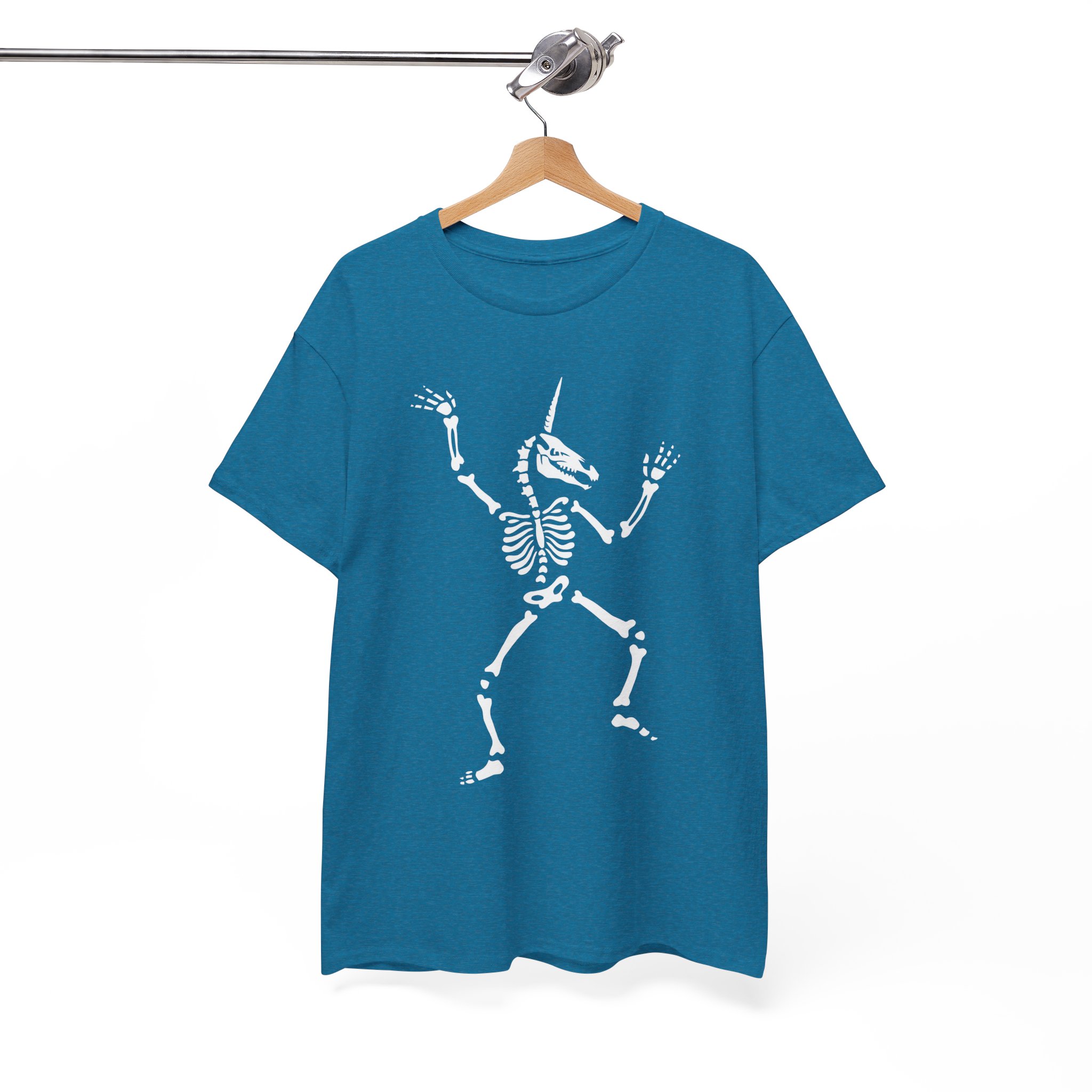 Unicorn Dancing Skeleton Spooky Halloween Skull T-Shirt - Image 6