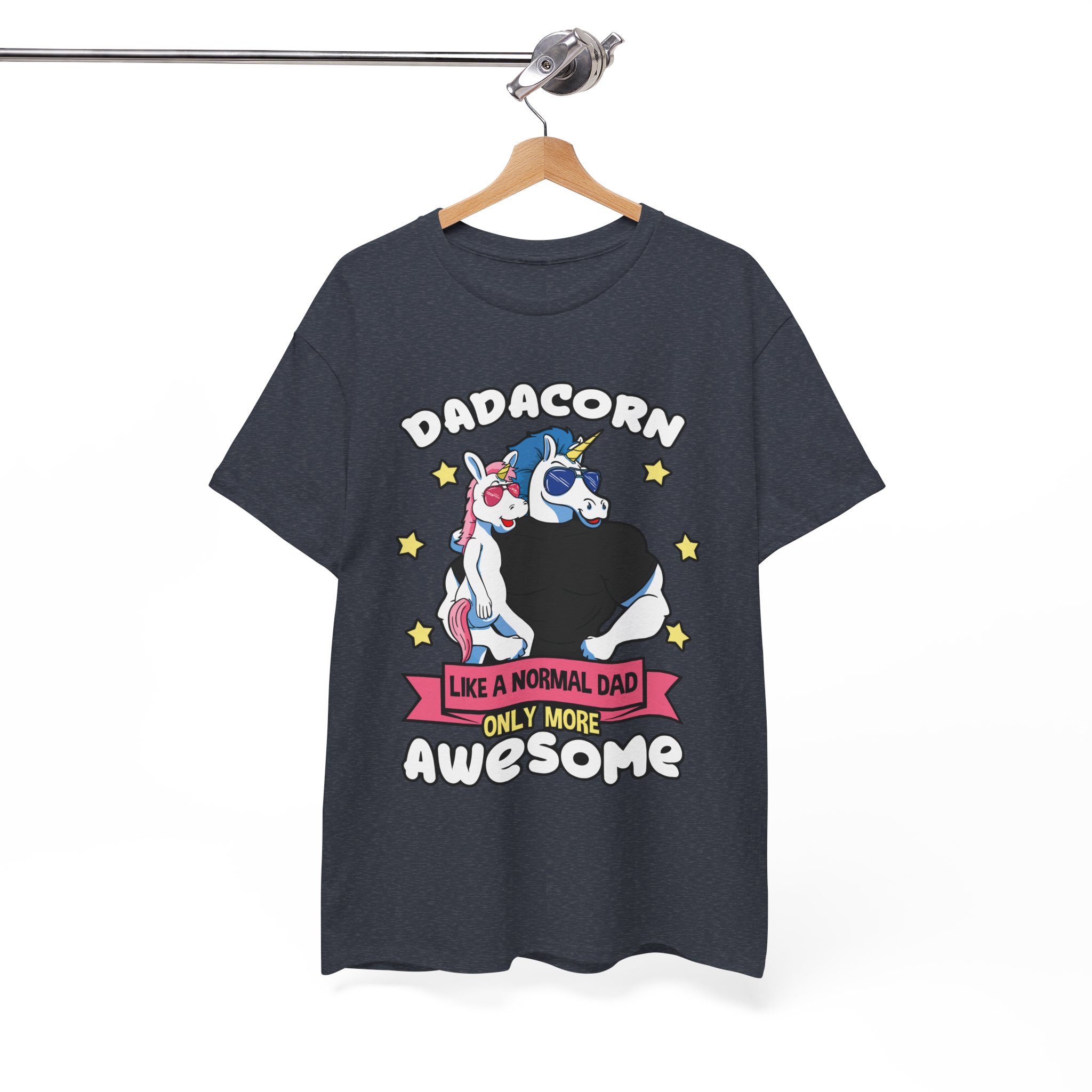 Dadacorn Awesome Unicorn Dad Tee for Father’s Day T‑Shirt - Image 13